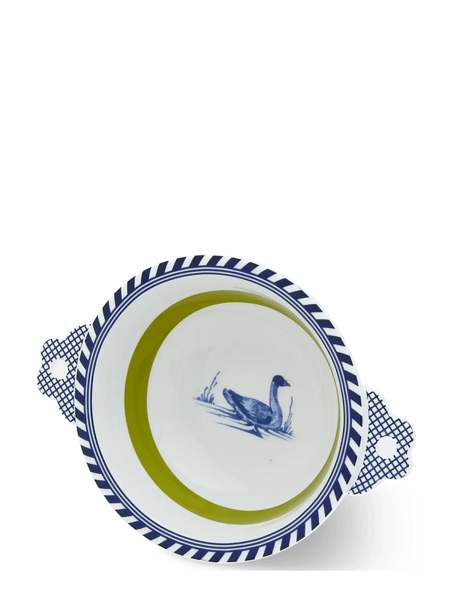 POLSPOTTEN - bowl bird patterned green - dark green - 4