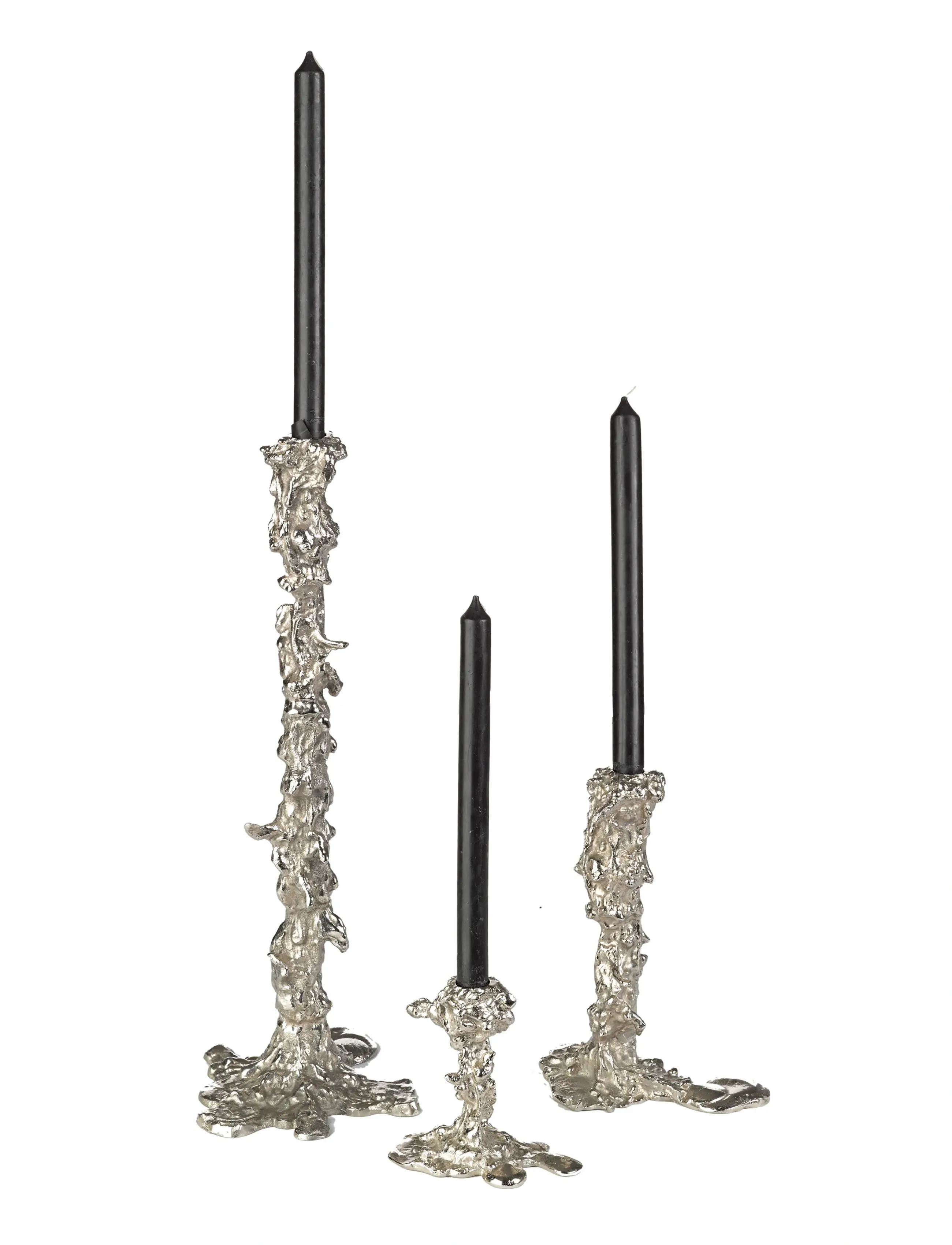 POLSPOTTEN Drip Candle Holder, L11X W18X H25 cm, Silver, Candle & Tealight Holders > Candle Holders, Unisex