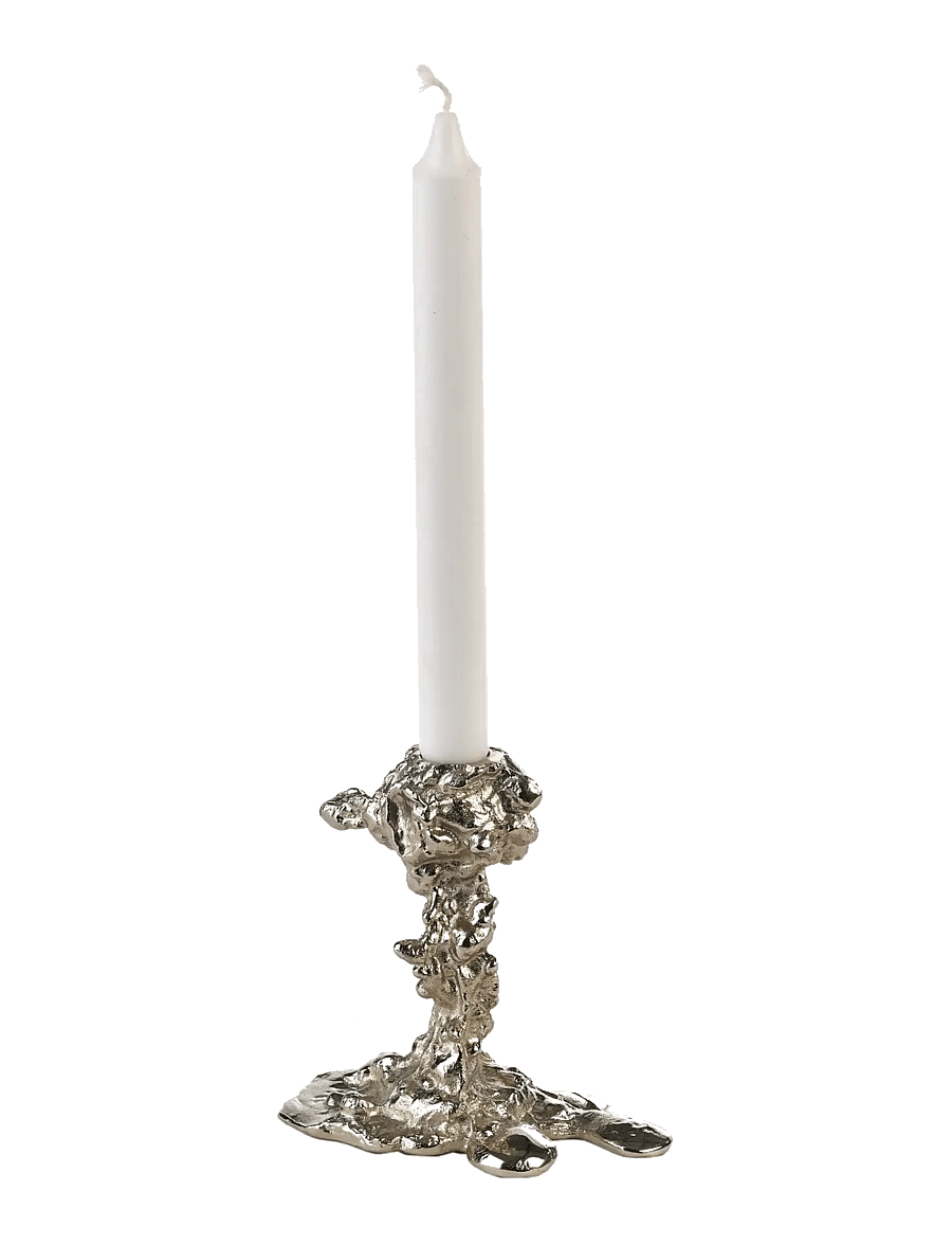 POLSPOTTEN - Drip candle holder S - silver - 1