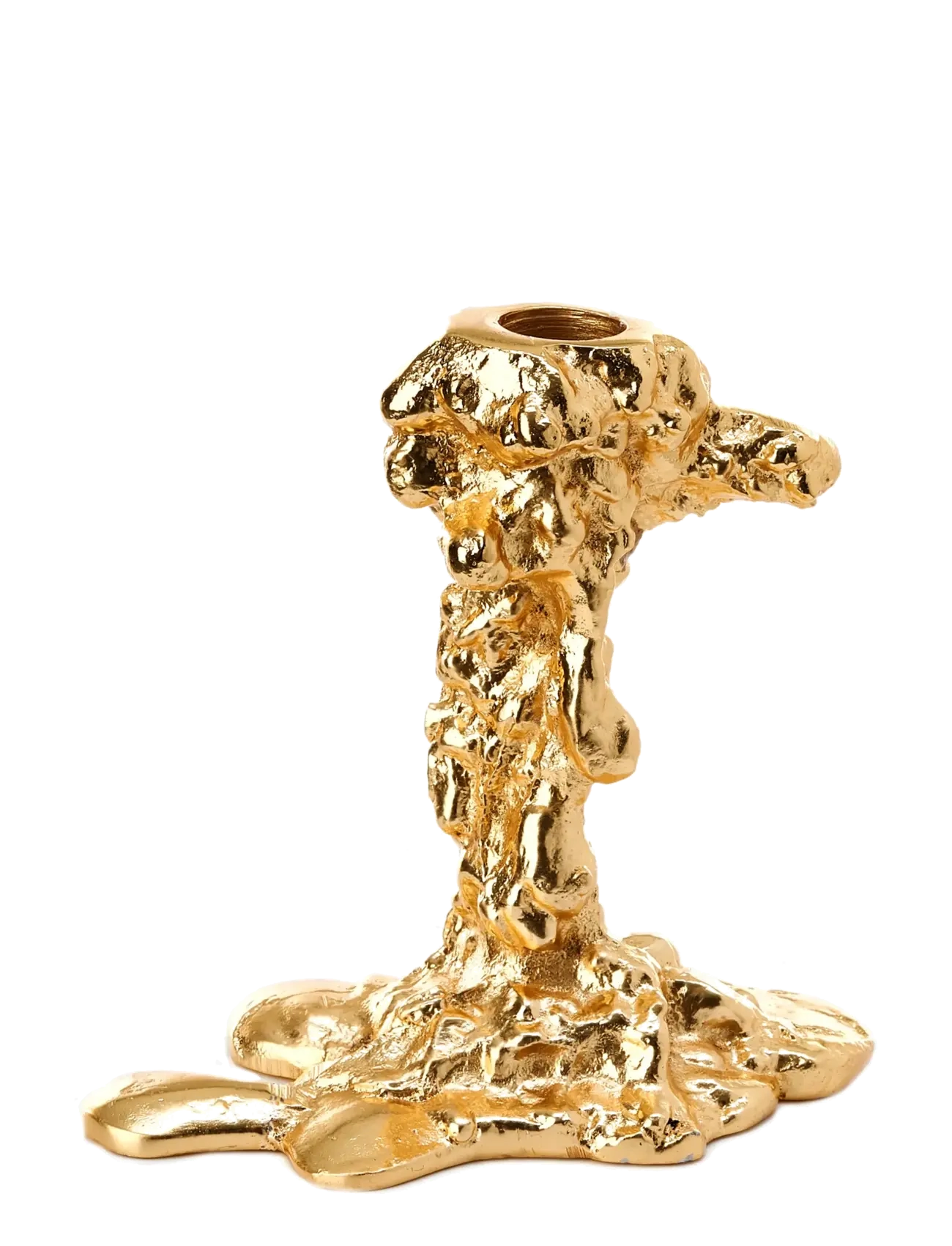 POLSPOTTEN Drip candle holder gold S - Julegaver - GOLD / gold