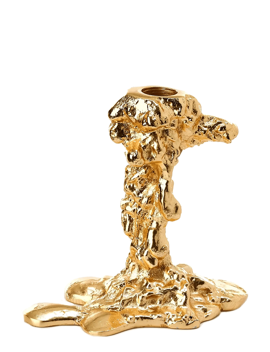 POLSPOTTEN - Drip candle holder gold S - gold - 1