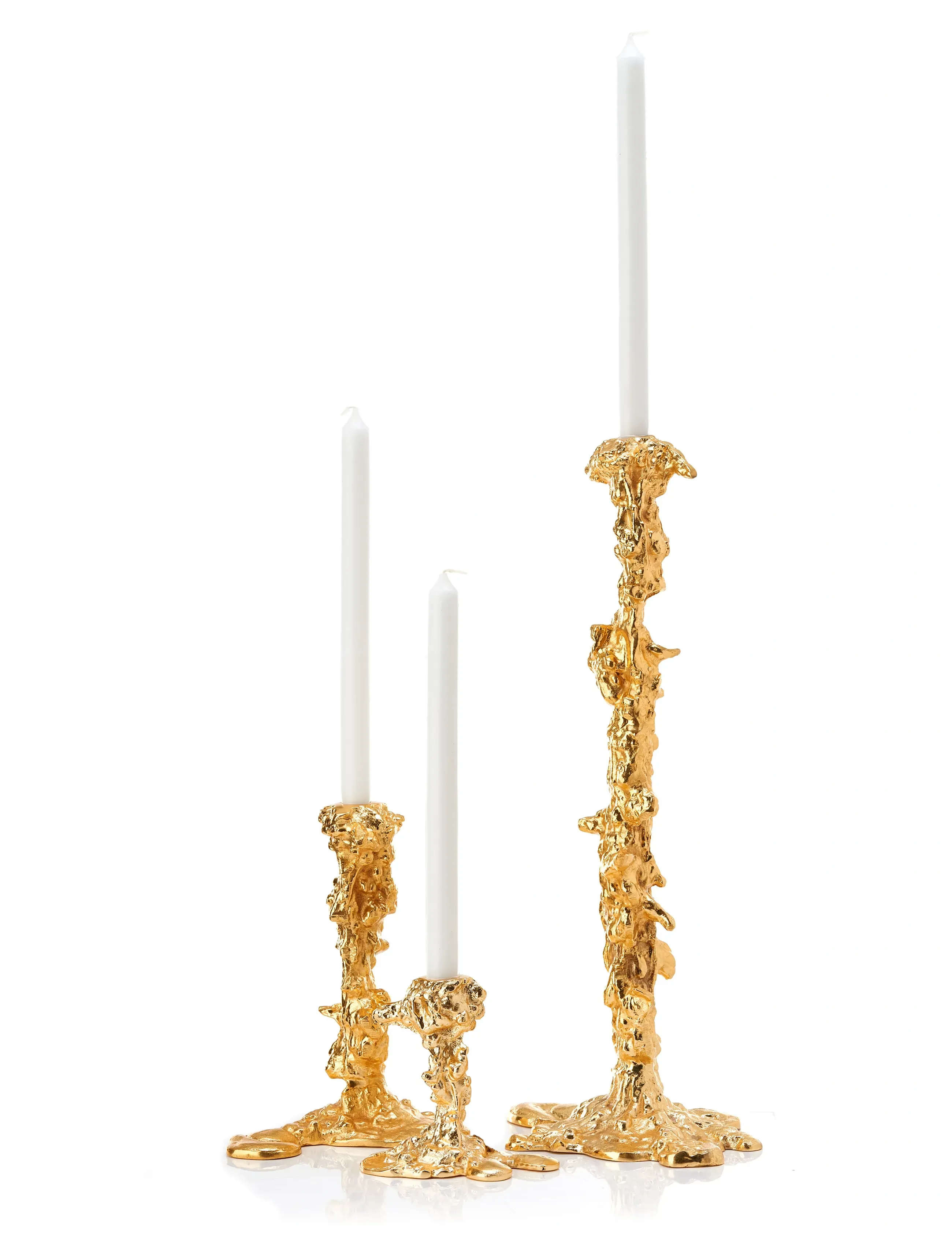 POLSPOTTEN Drip Candle Holder, L14X W8X H14 cm, Gold, Candle & Tealight Holders > Candle Holders, Unisex
