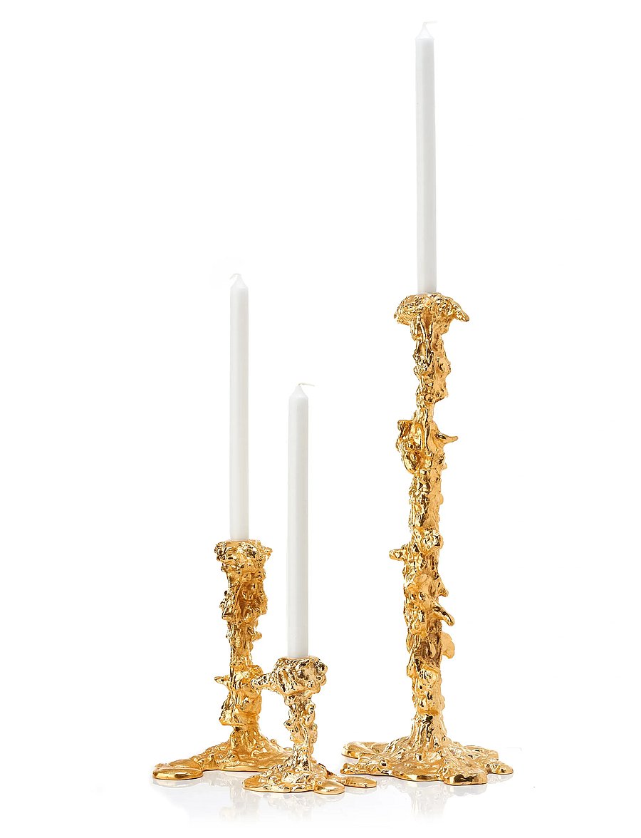 POLSPOTTEN - Drip candle holder gold S - gold - 0