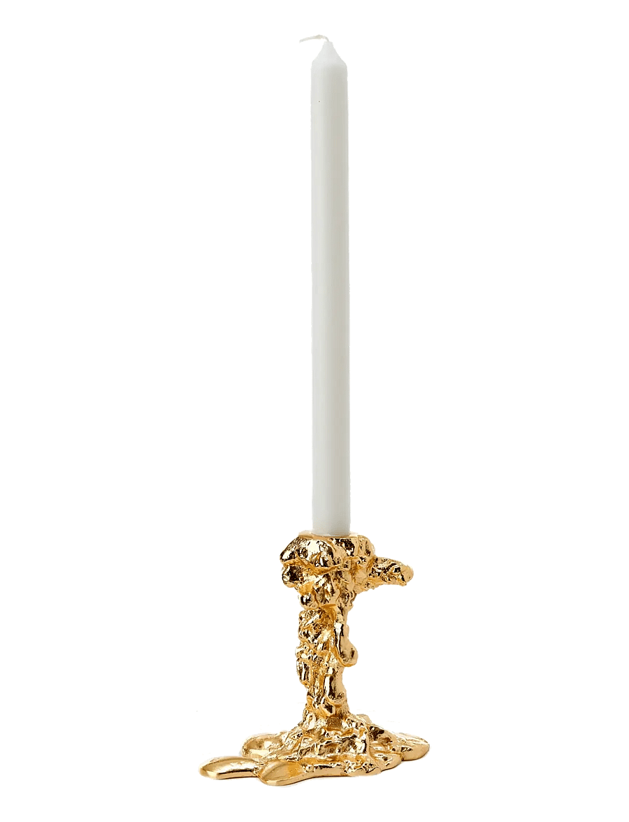 POLSPOTTEN - Drip candle holder gold S - gold - 2