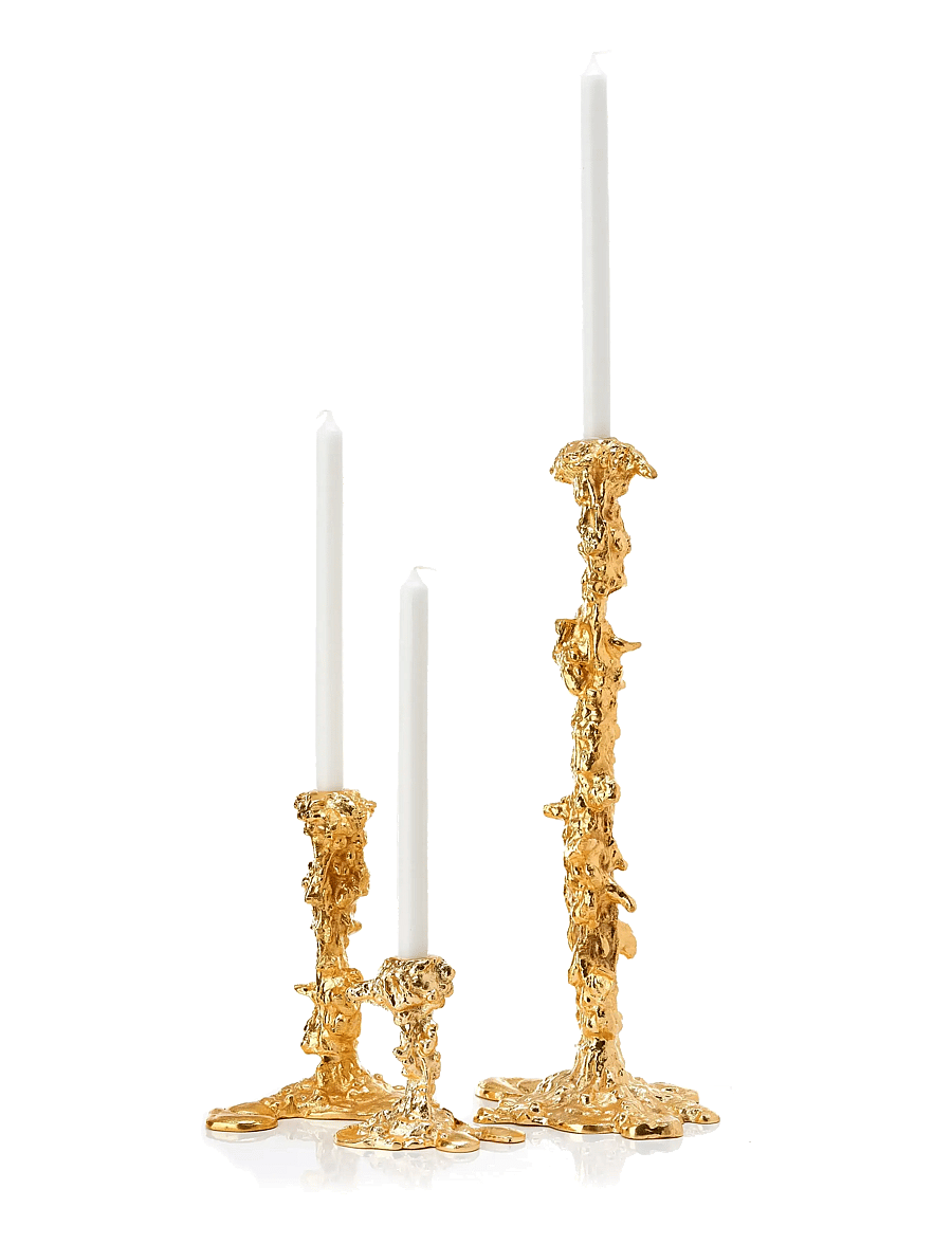 POLSPOTTEN - Drip candle holder - gold - 3