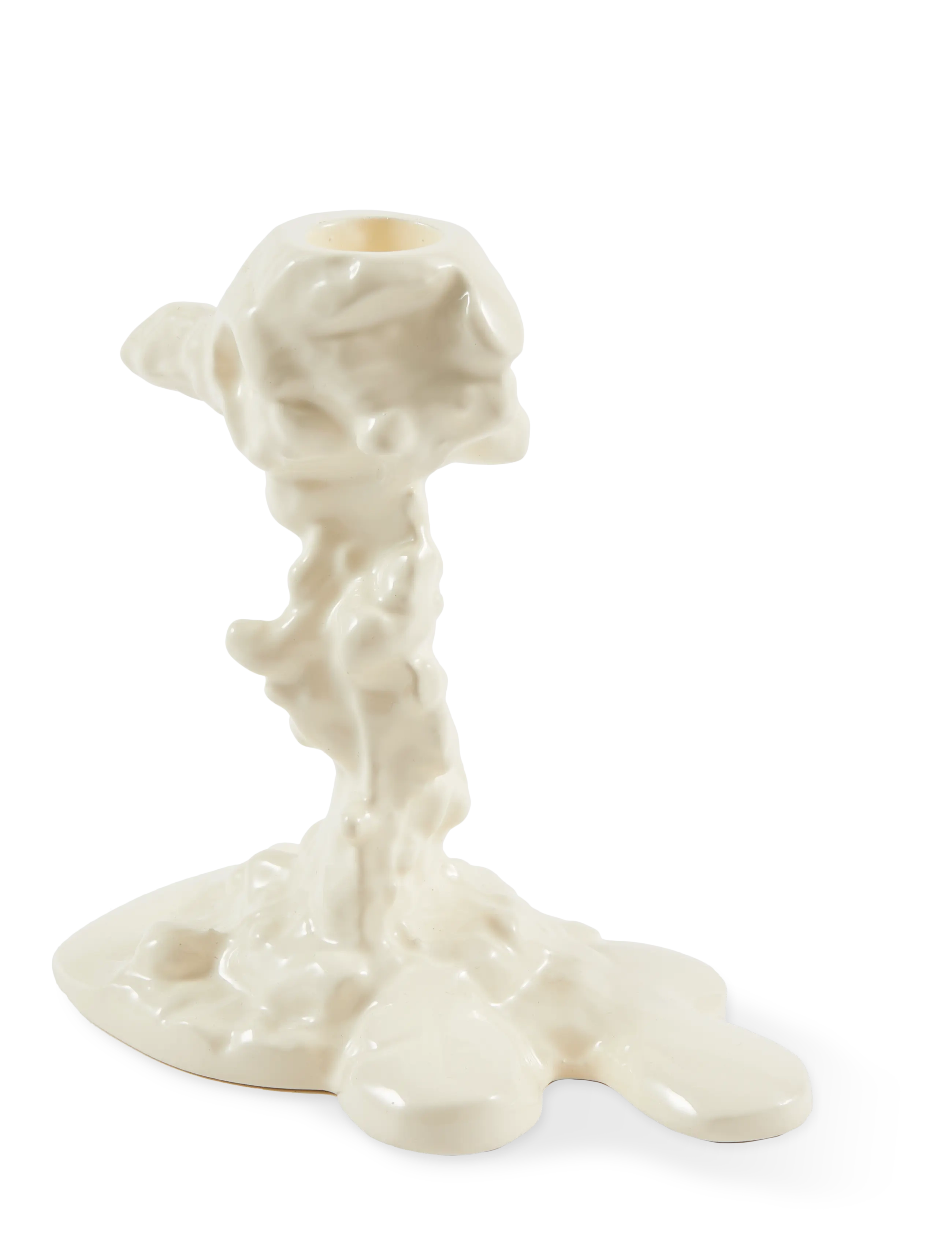 POLSPOTTEN Drip Candle Holder, L14X W8X H14 cm, White, Candle & Tealight Holders > Candle Holders, Unisex