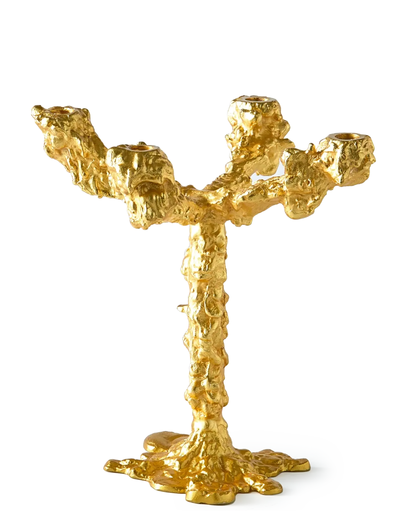POLSPOTTEN Drip Candle Holder, Lysestage, Guld, Str: L27X W28X H32CM