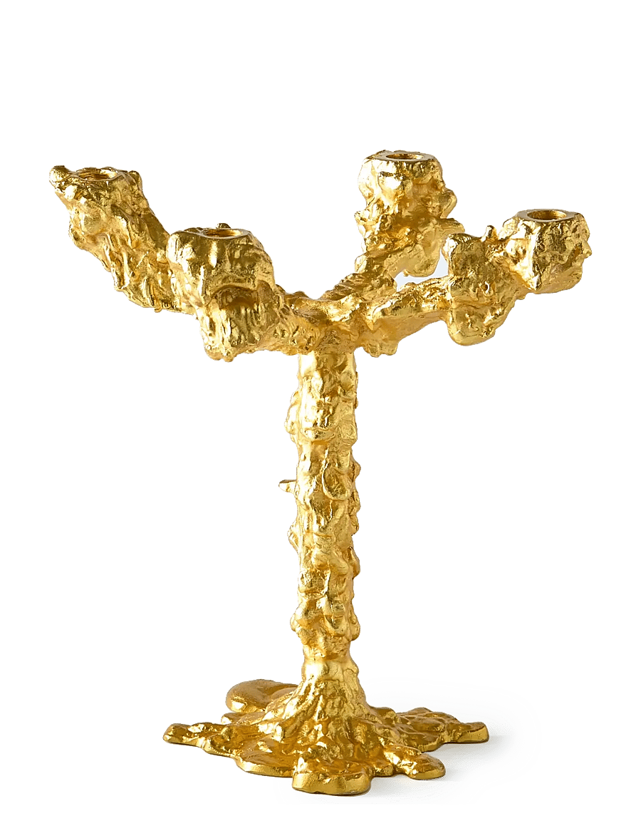 POLSPOTTEN - drip candle holder 4-arms gold - kerzenständer - gold - 1