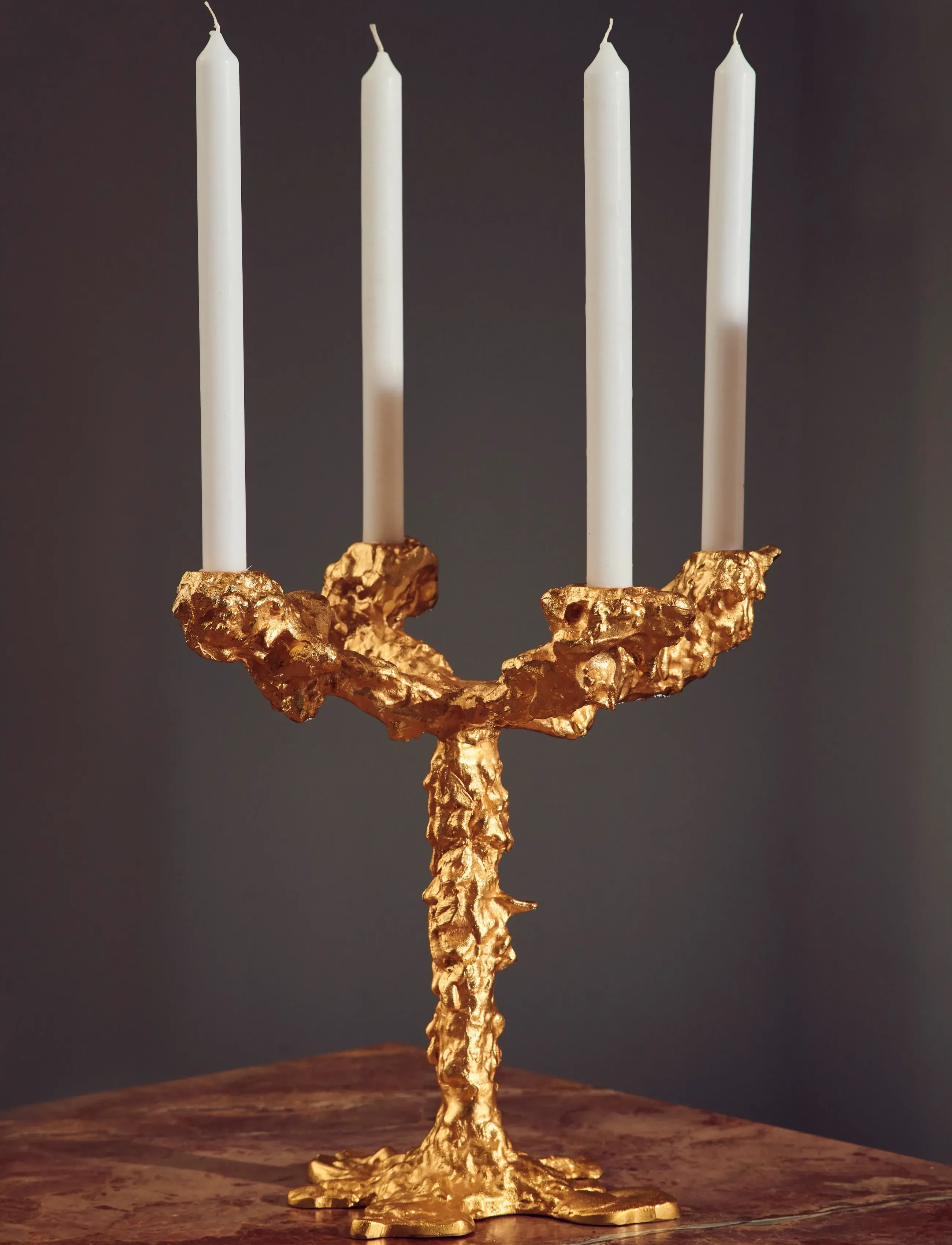 POLSPOTTEN Drip Candle Holder, L27X W28X H32 cm, Gold, Candle & Tealight Holders > Candle Holders, Unisex