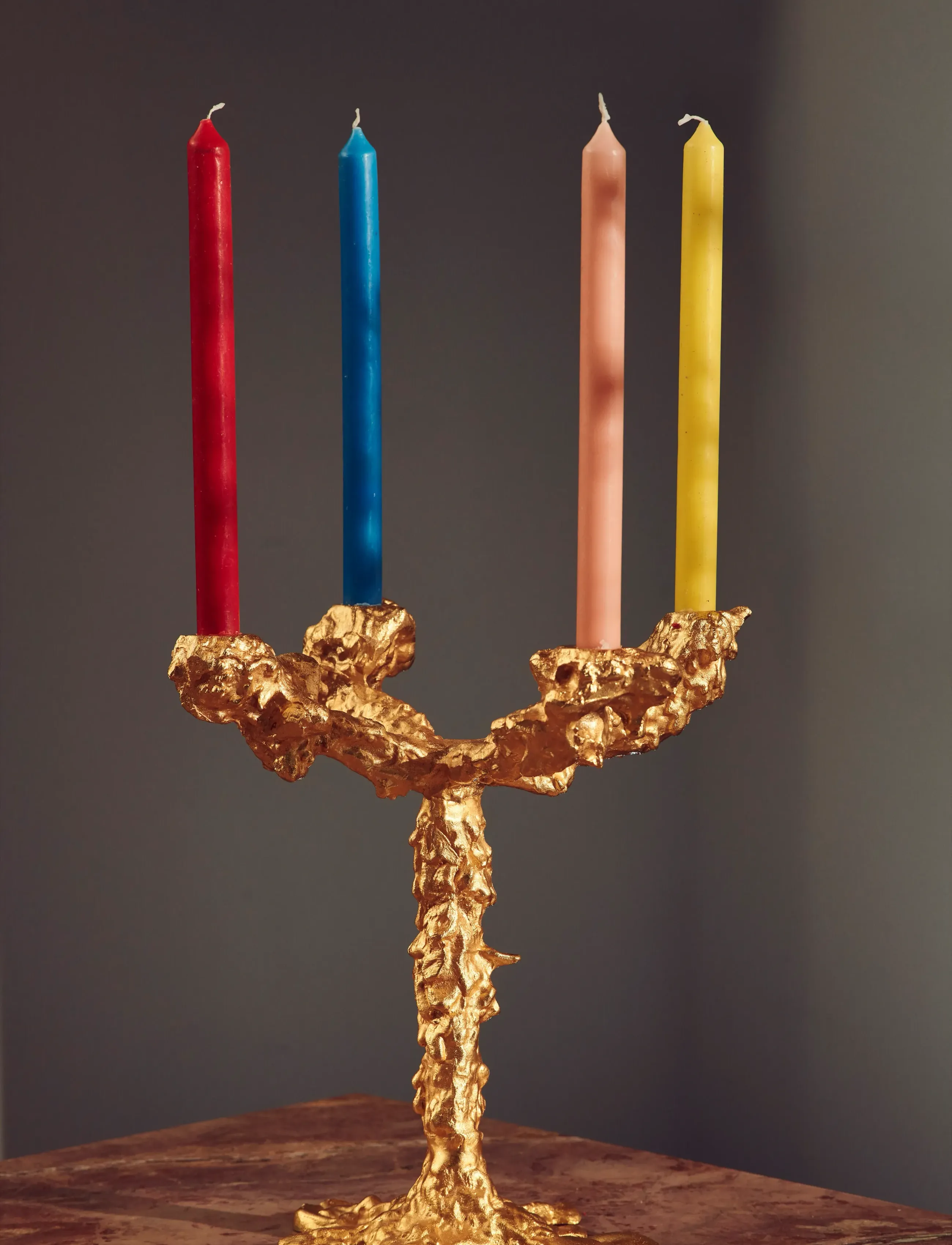 POLSPOTTEN - drip candle holder 4-arms gold - gold - 4