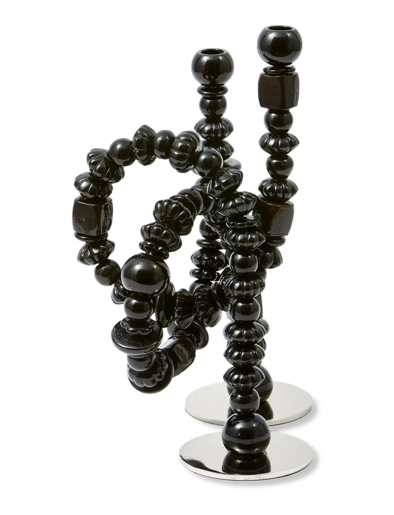 POLSPOTTEN - candle holder beads black - black - 2