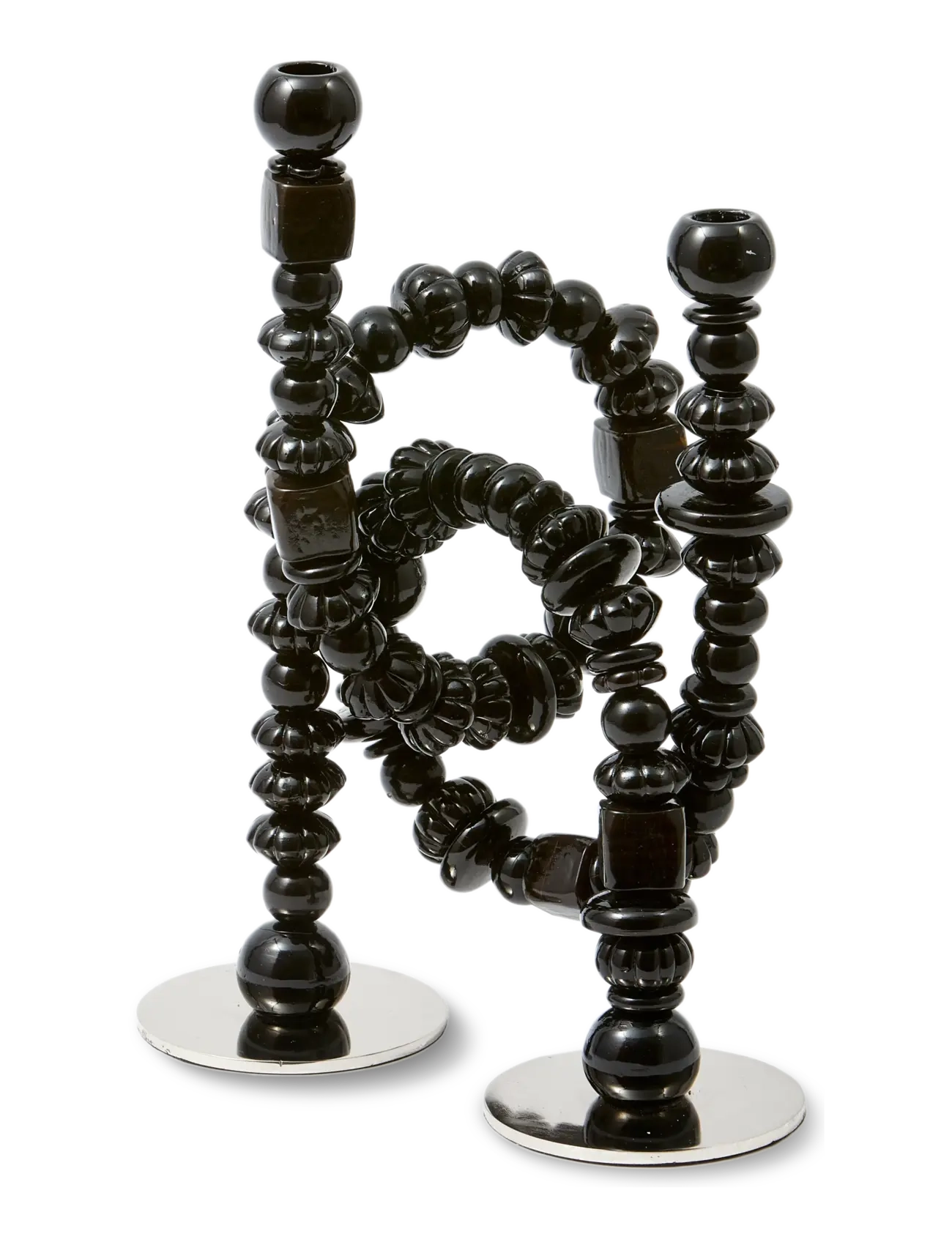 POLSPOTTEN - candle holder beads black - black - 3