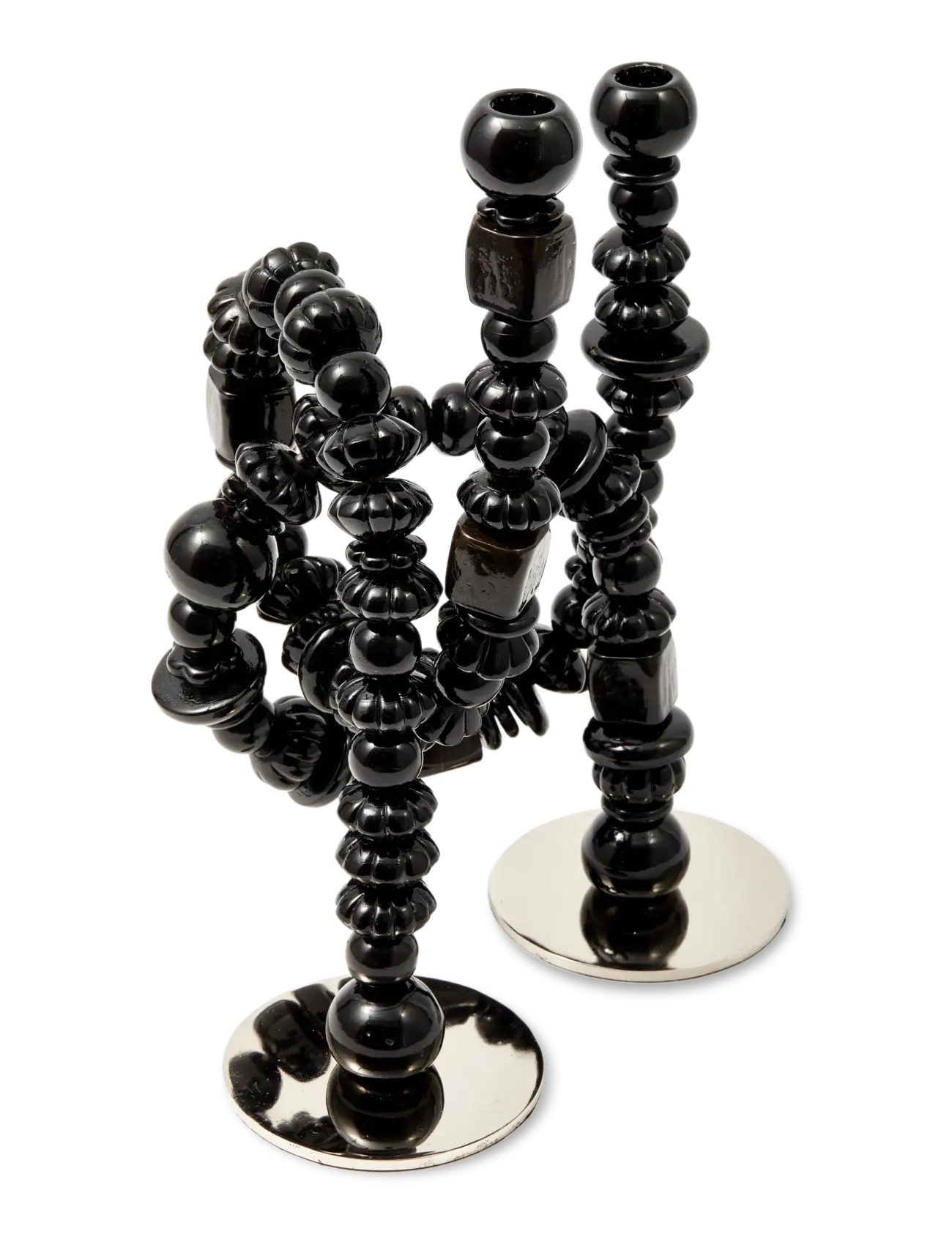 POLSPOTTEN - candle holder beads black - black - 4