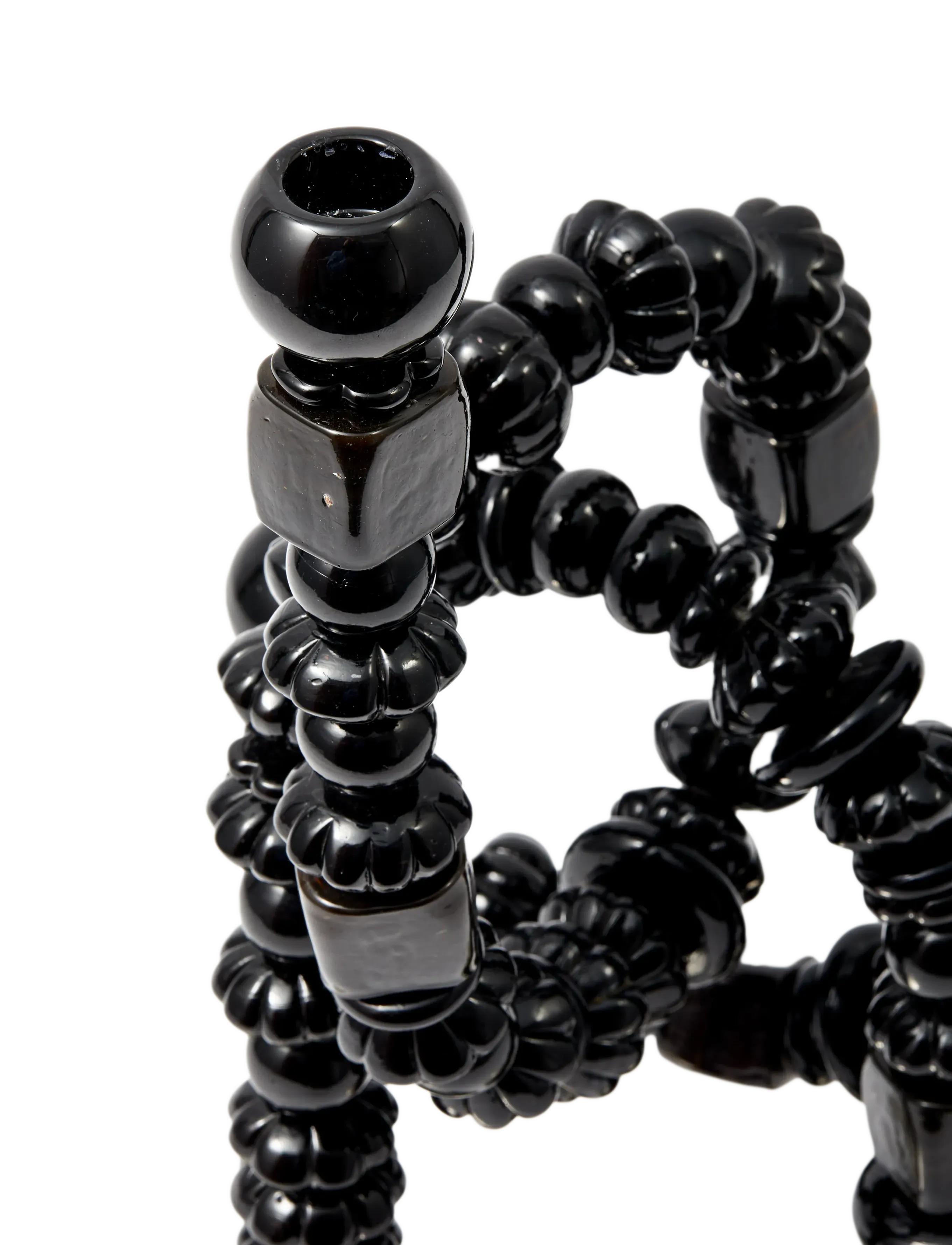 POLSPOTTEN - candle holder beads black - black - 5