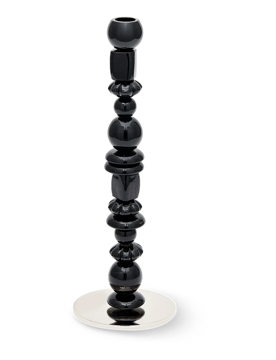 POLSPOTTEN - candle holder beads black S - black - 1