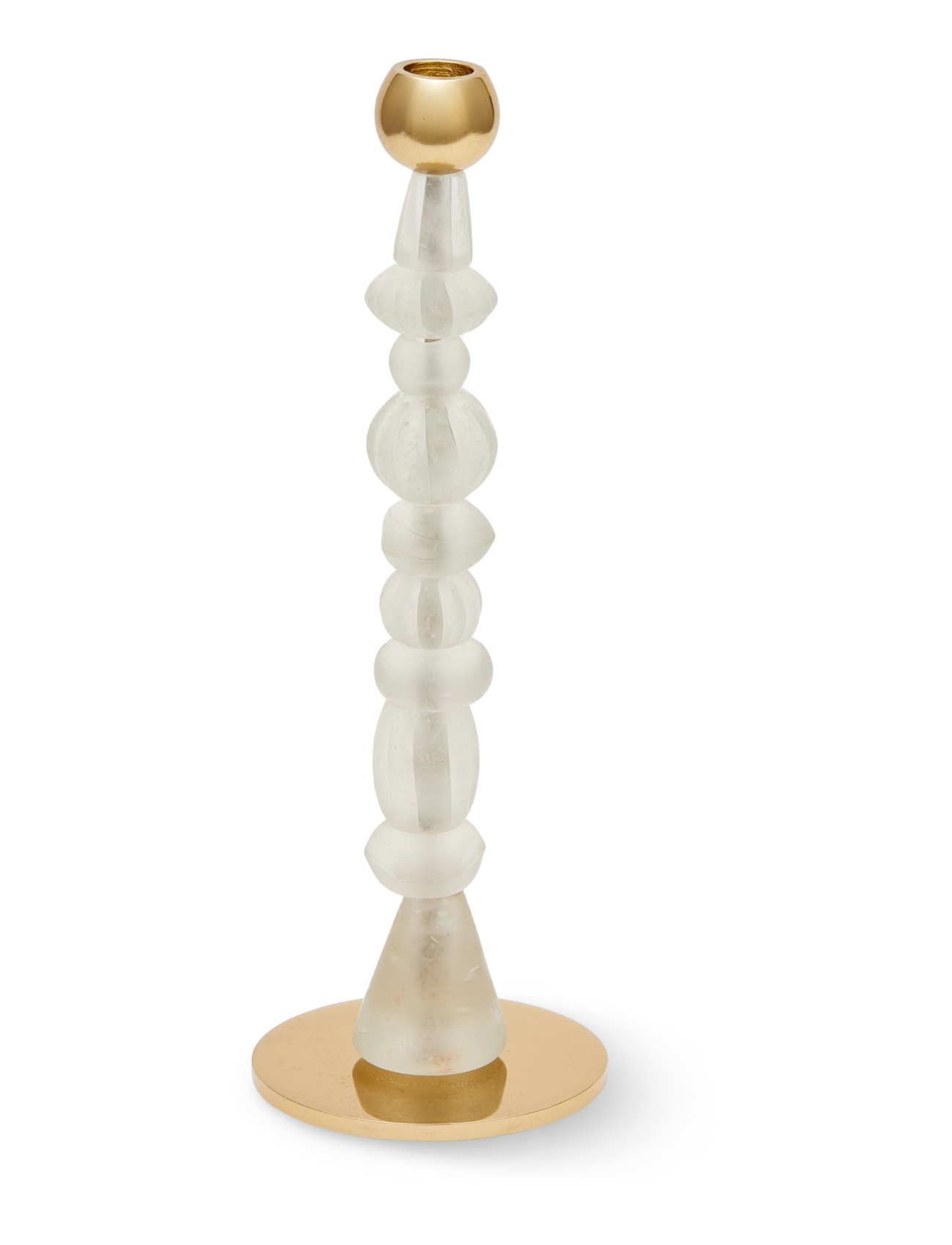 POLSPOTTEN Candle Holder Beads, Lysestage, Hvid, Str: Ø12X H34CM
