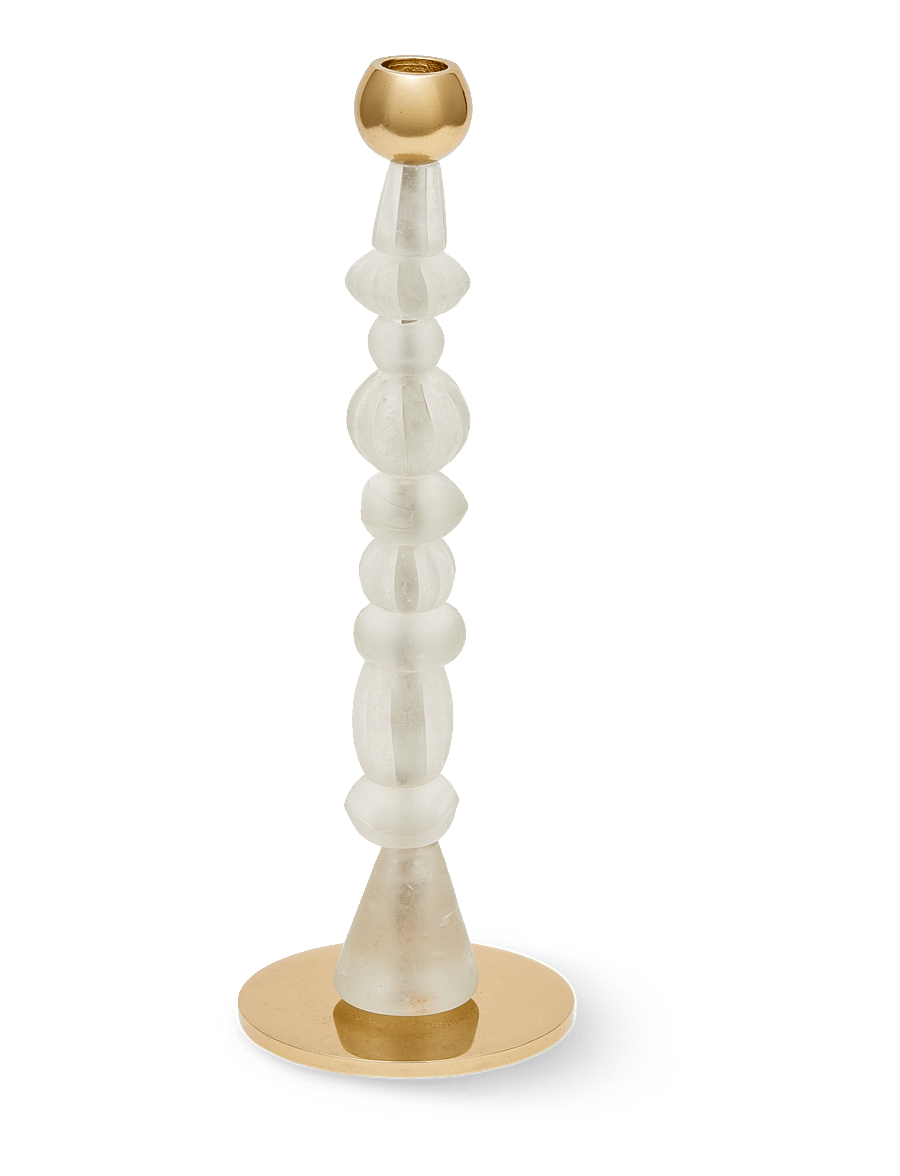 POLSPOTTEN - candle holder beads - kerzenständer - white - 1