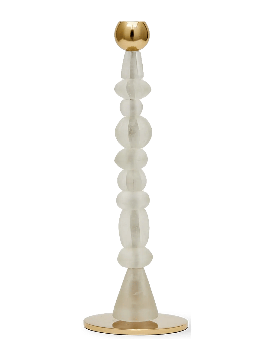 POLSPOTTEN - candle holder beads white S - white - 2