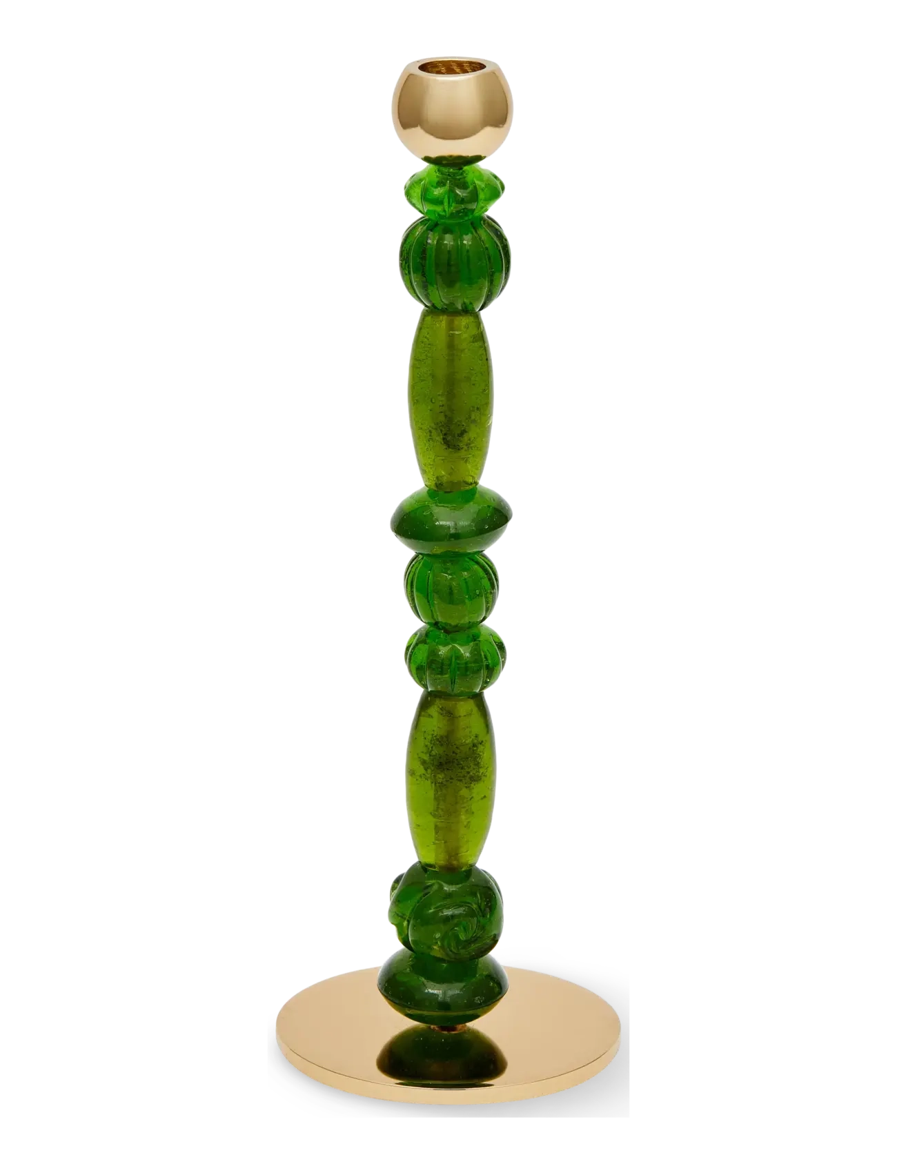 POLSPOTTEN candle holder beads dark green S - Julegaver - DARK GREEN / green