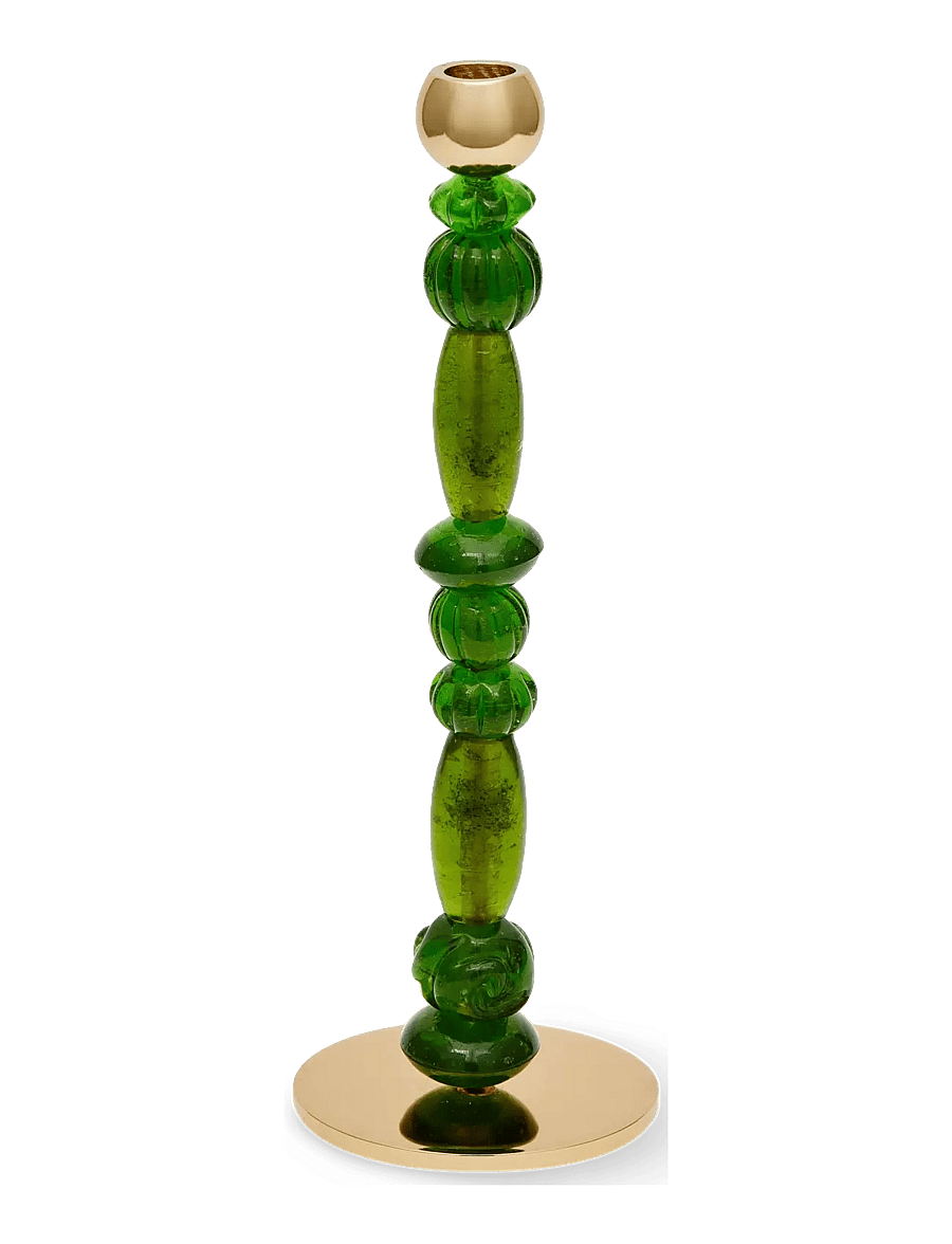 POLSPOTTEN - candle holder beads dark green S - dark green - 1