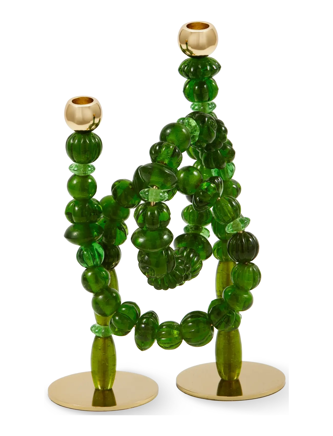 POLSPOTTEN candle holder beads - Einrichtung - DARK GREEN / green