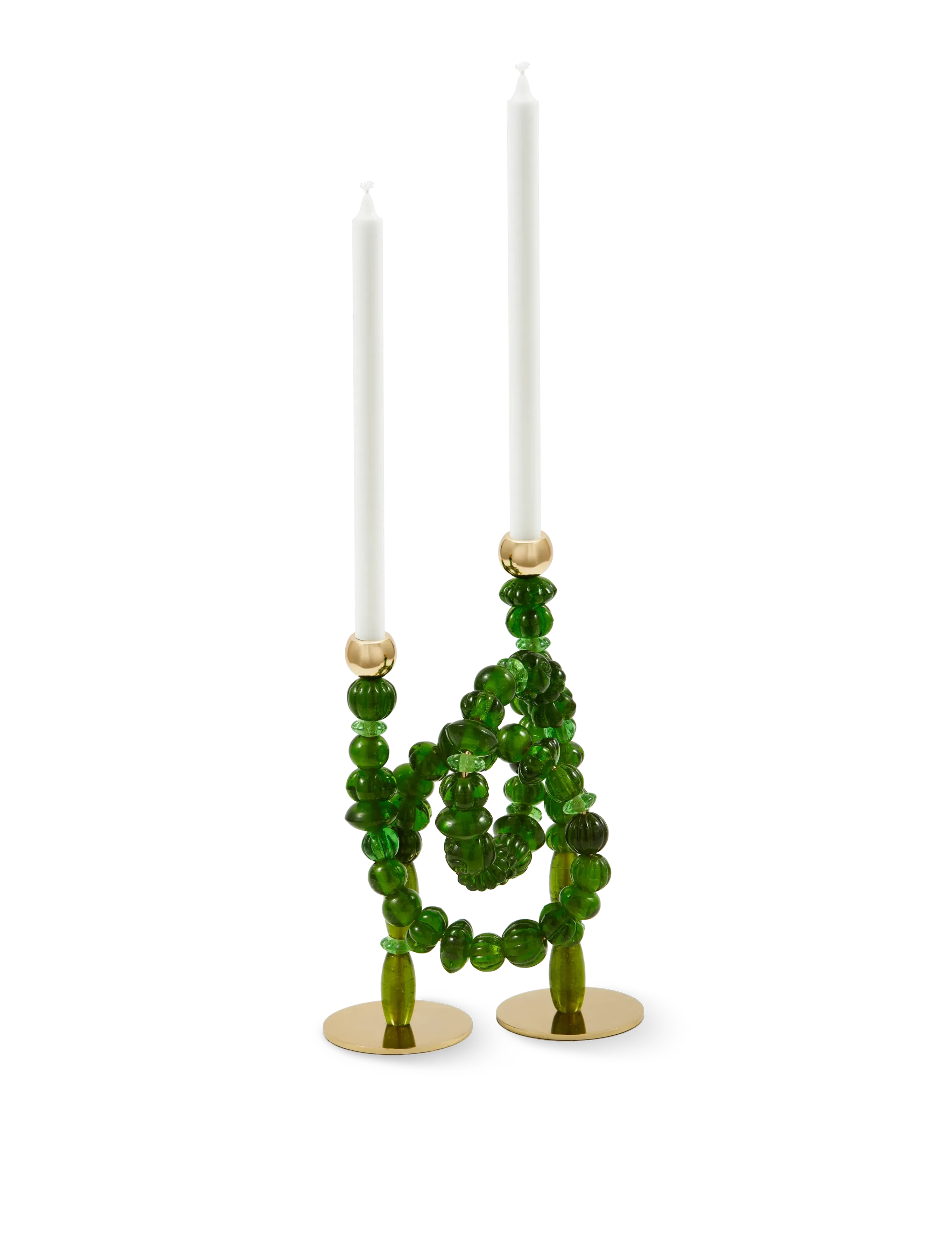 POLSPOTTEN Candle Holder Beads, L33X W12X H38 cm, Green, Candle & Tealight Holders > Candle Holders, Unisex