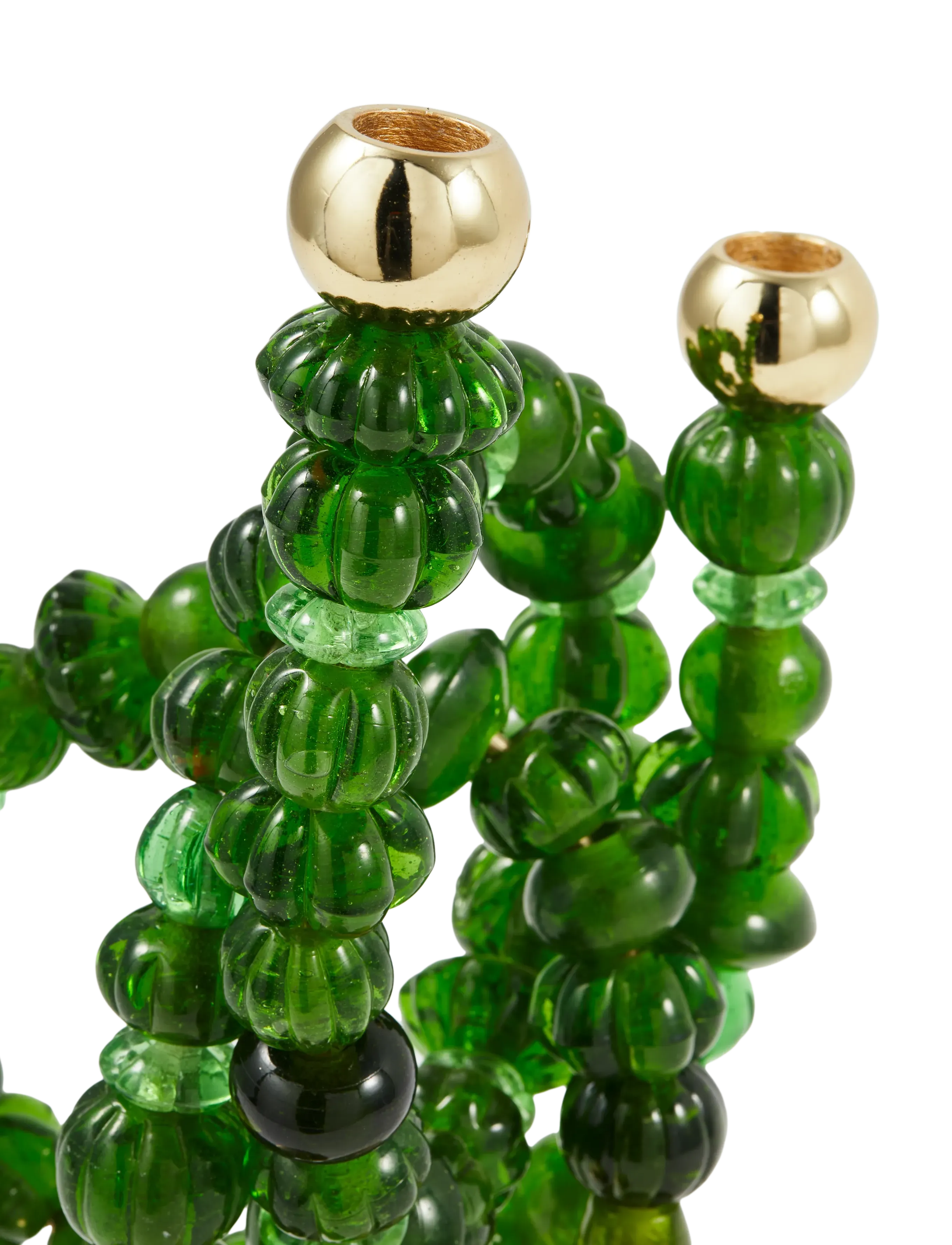 POLSPOTTEN - candle holder beads - kerzenständer - dark green - 3