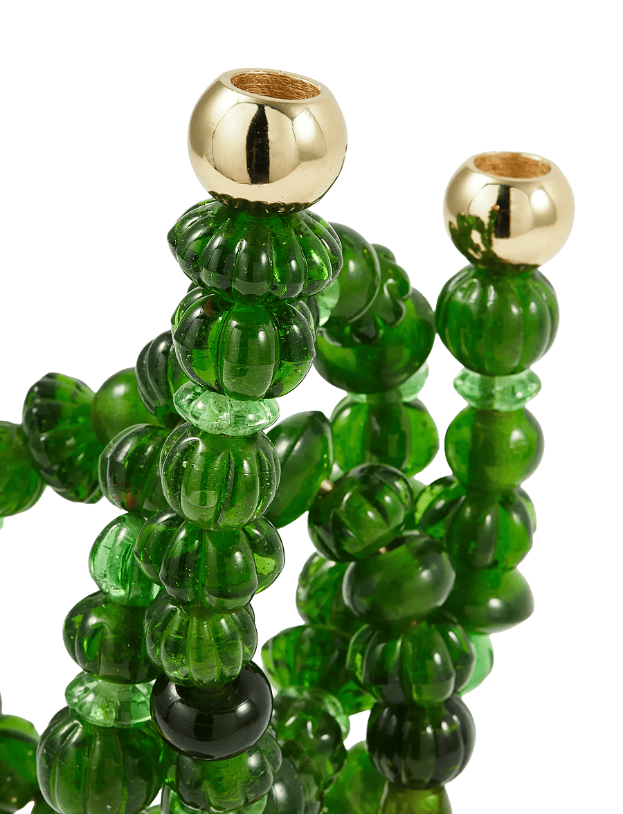 POLSPOTTEN - candle holder beads - kerzenständer - dark green - 3