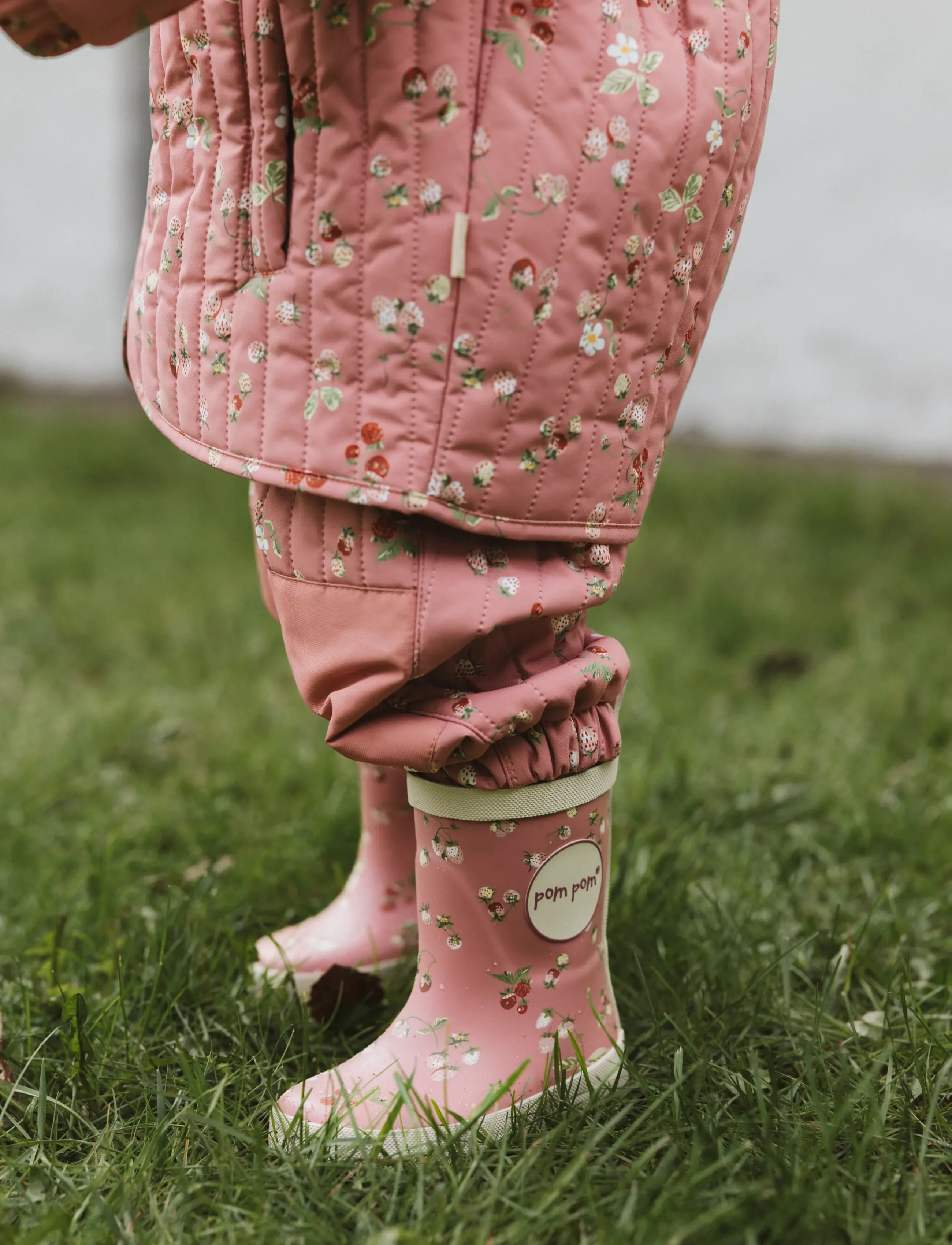 Pom Pom Pmbliss Gumboots Aop, Børn, Blomstrede Børnegummistøvler, Pink, Str: 32