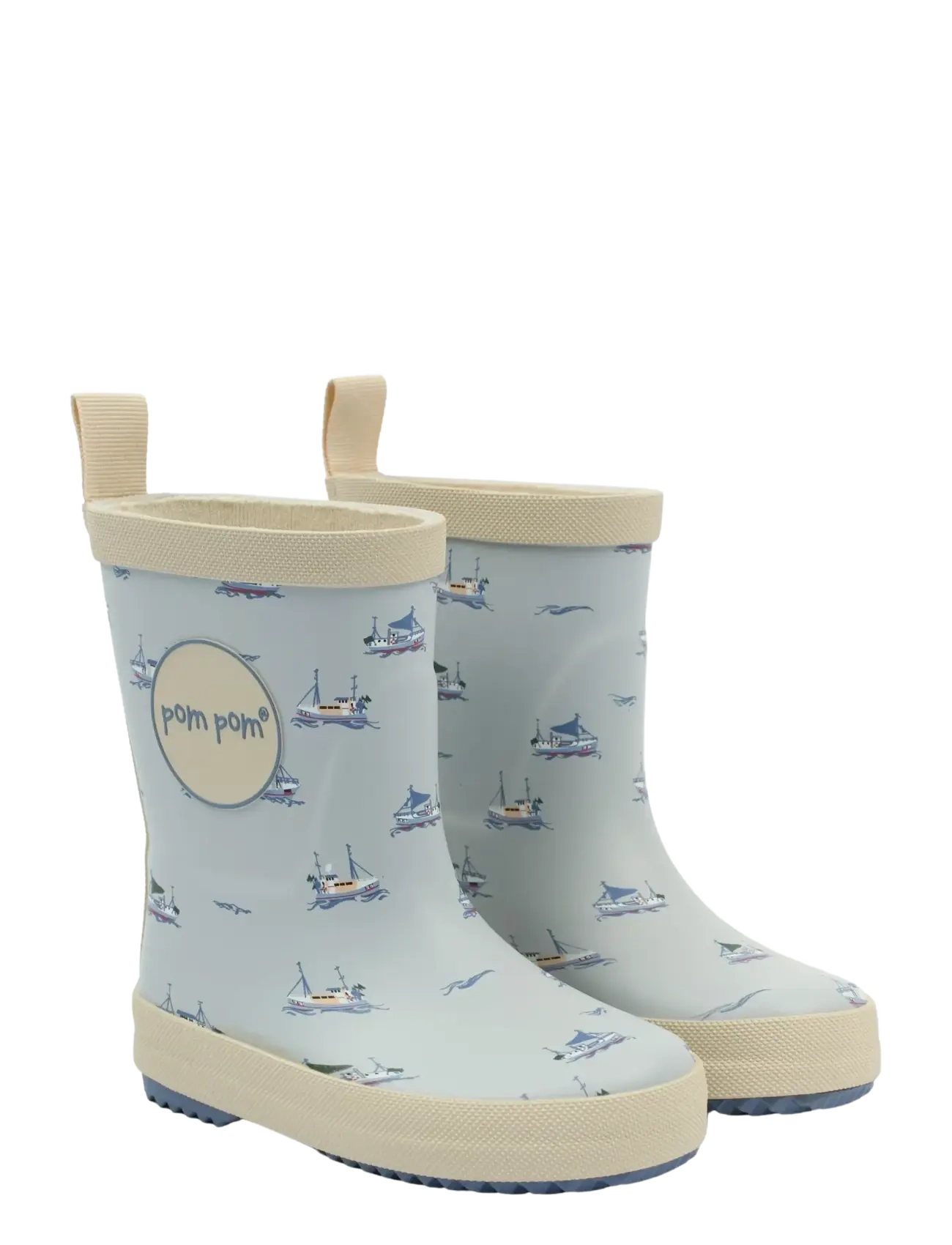 Pom Pom Pmbliss Gumboots Aop, 23, Blue, High Rubberboots > Unlined Rubberboots, Børn