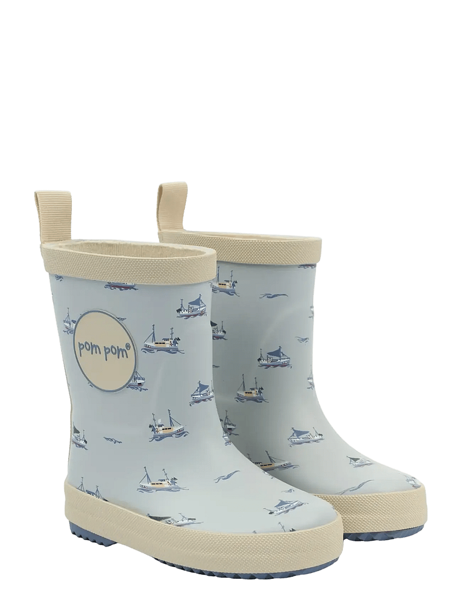 Pom Pom - PMBliss Gumboots AOP - voodrita kummikud - pearl blue boat aop - 0