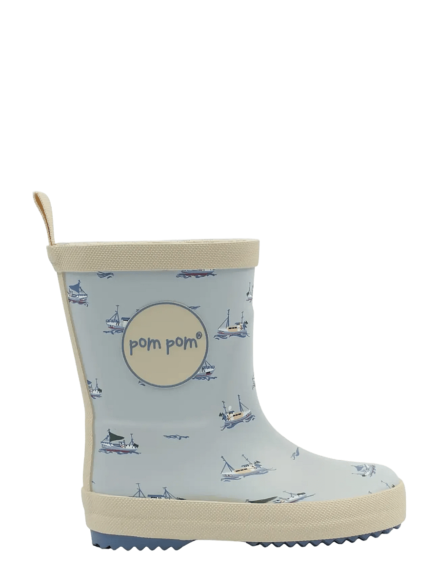 Pom Pom - PMBliss Gumboots AOP - voodrita kummikud - pearl blue boat aop - 1