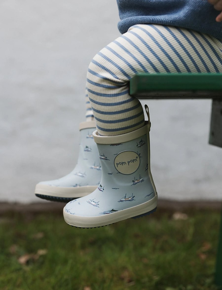 Pom Pom - PMBliss Gumboots AOP - voodrita kummikud - pearl blue boat aop - 4