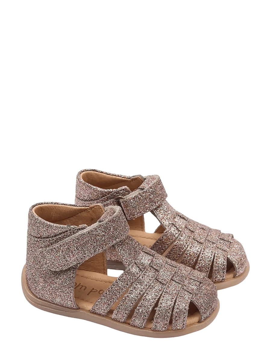 Pom Pom - PMPop Starter Sandal - apavi bērniem, kuri vēl nestaigā - rose glitter - 1