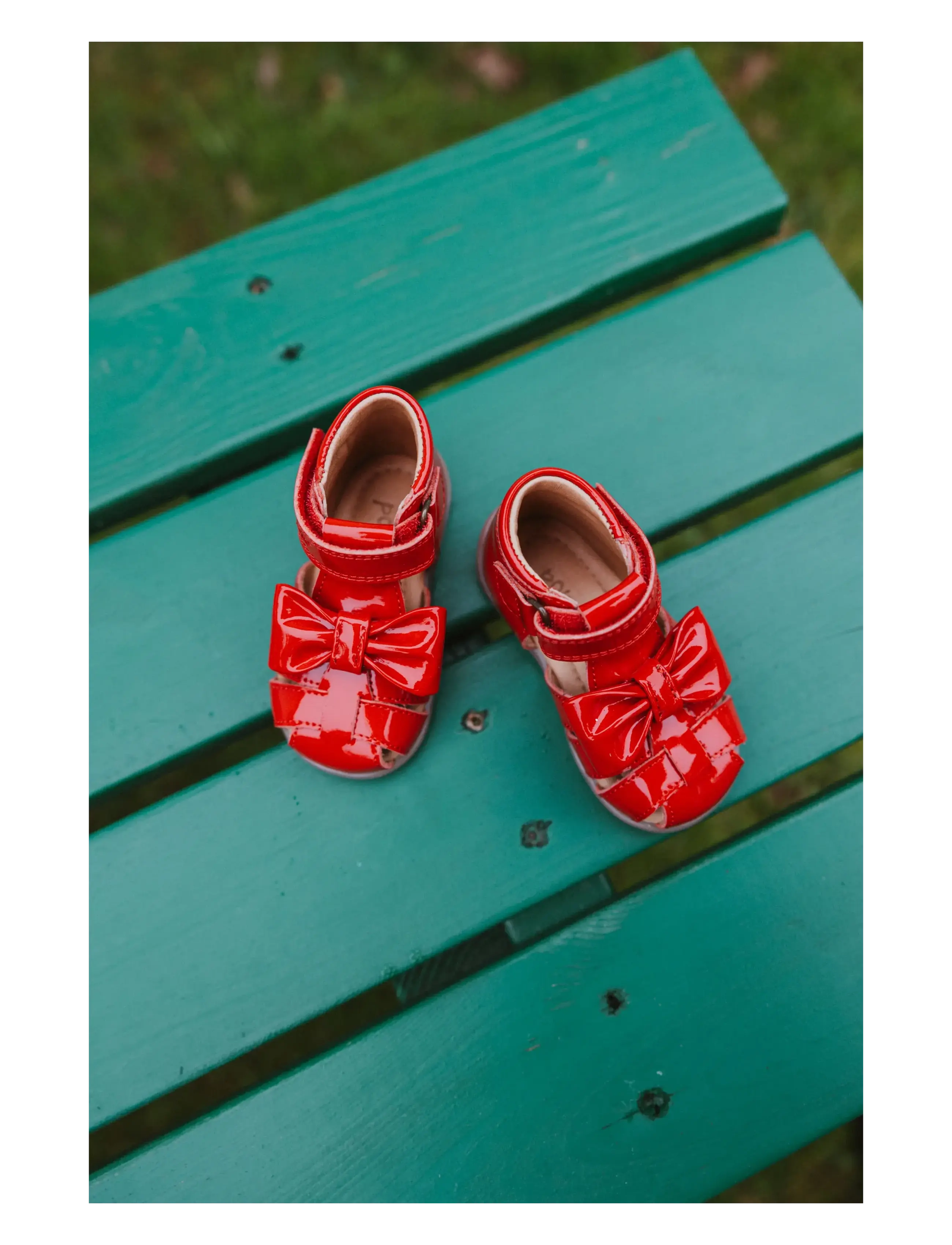 Pom Pom - PMPearl Starter Bow Sandal - pre-walkers - poppy red - 3