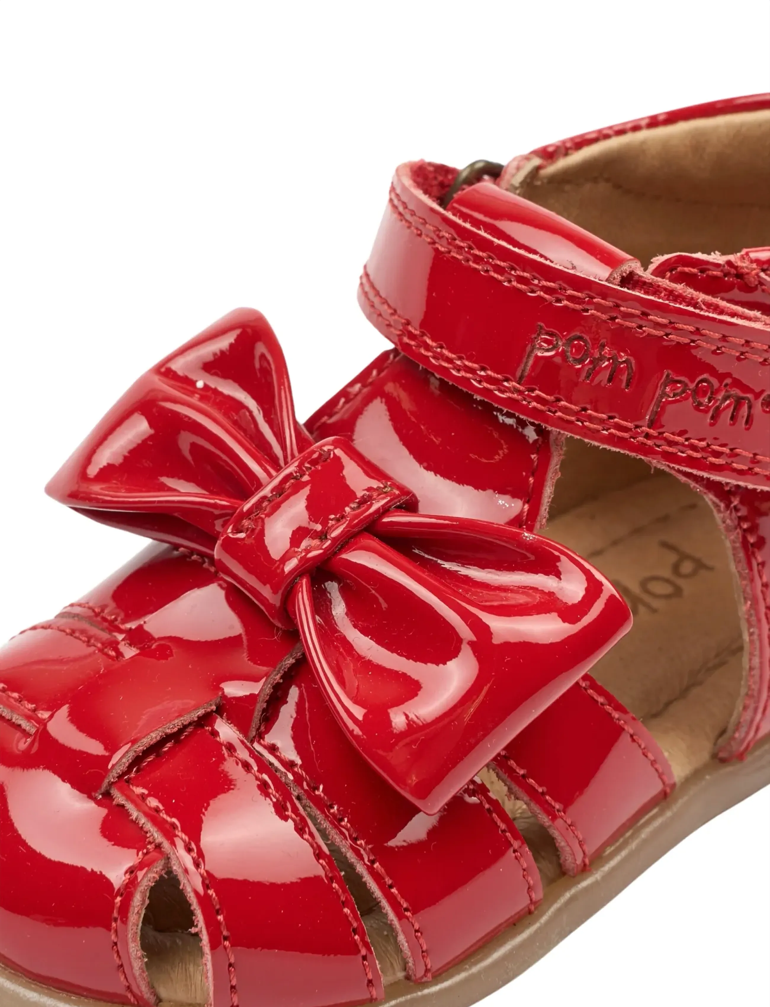 Pom Pom - PMPearl Starter Bow Sandal - pre-walkers - poppy red - 5