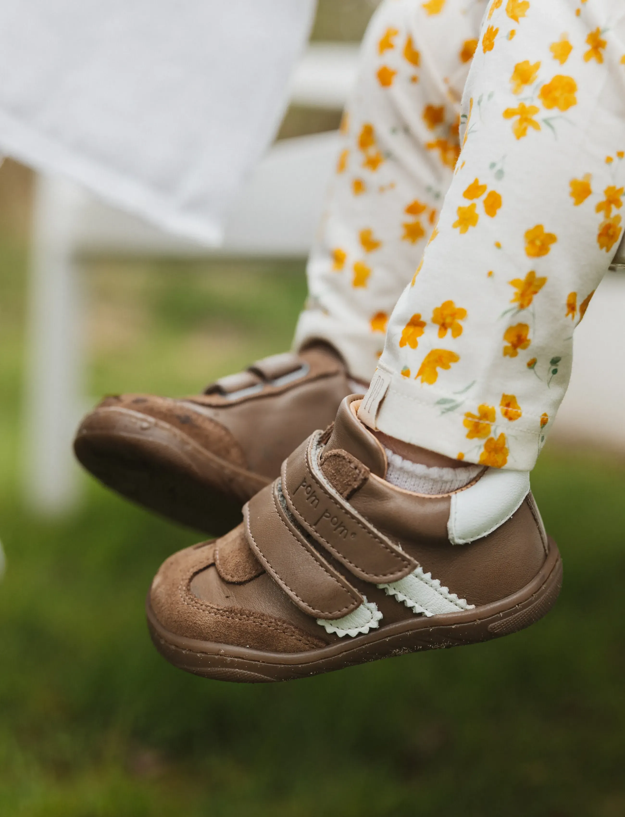 Pom Pom Pmpride Velcro Barefoot Sneaker, 26, Brown, Sneakers > Sneakers Med Lav Top, Børn