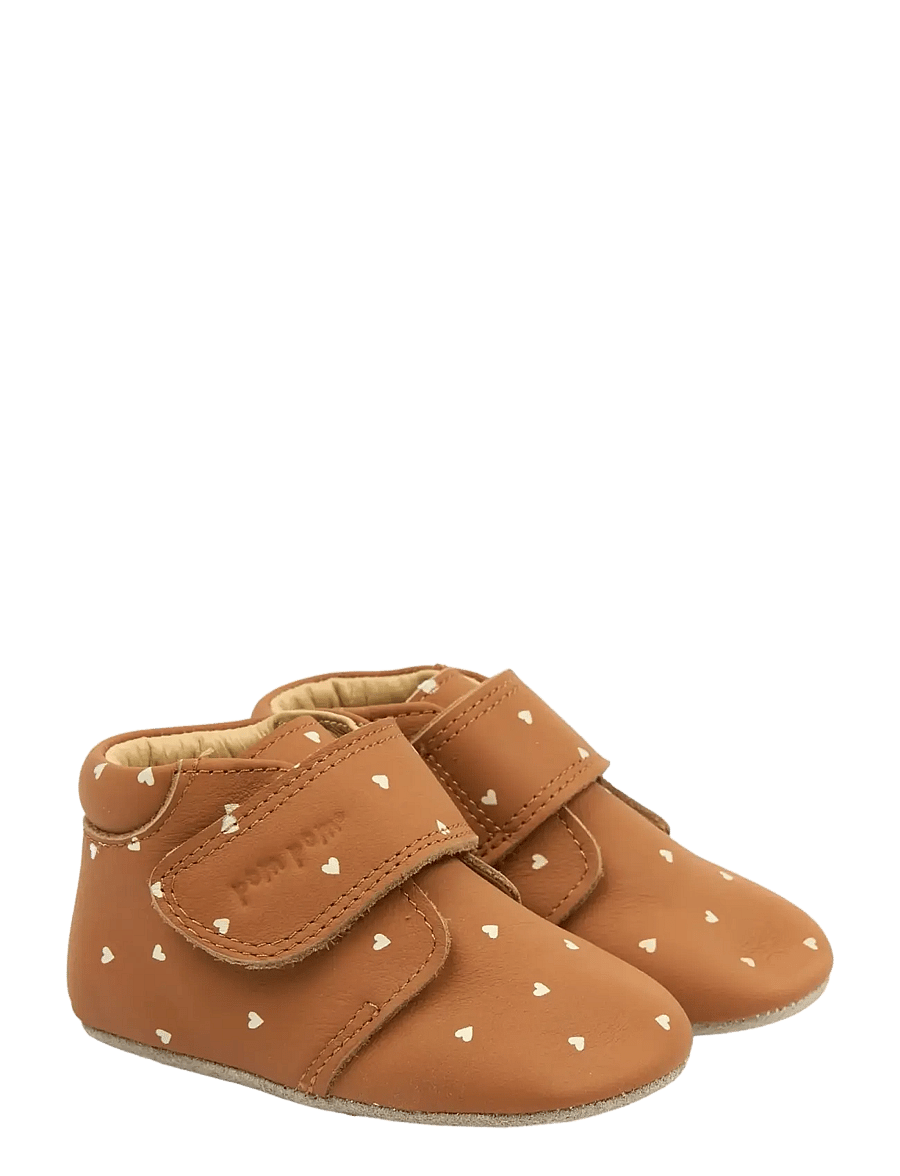 Pom Pom - PMPiti Beginner AOP - lära-gå-skor - caramel cafÉ heart aop - 0