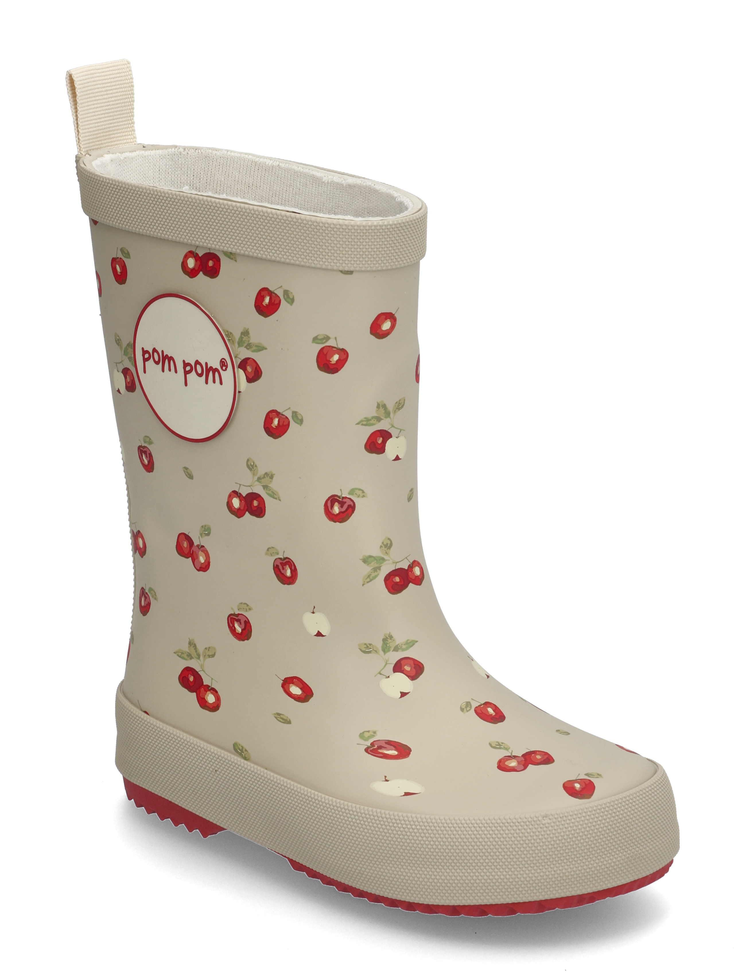 Pom Pom Gumboots Aop, 24/16.1 cm, Beige, Gummistøvler > Høje Gummistøvler, Børn