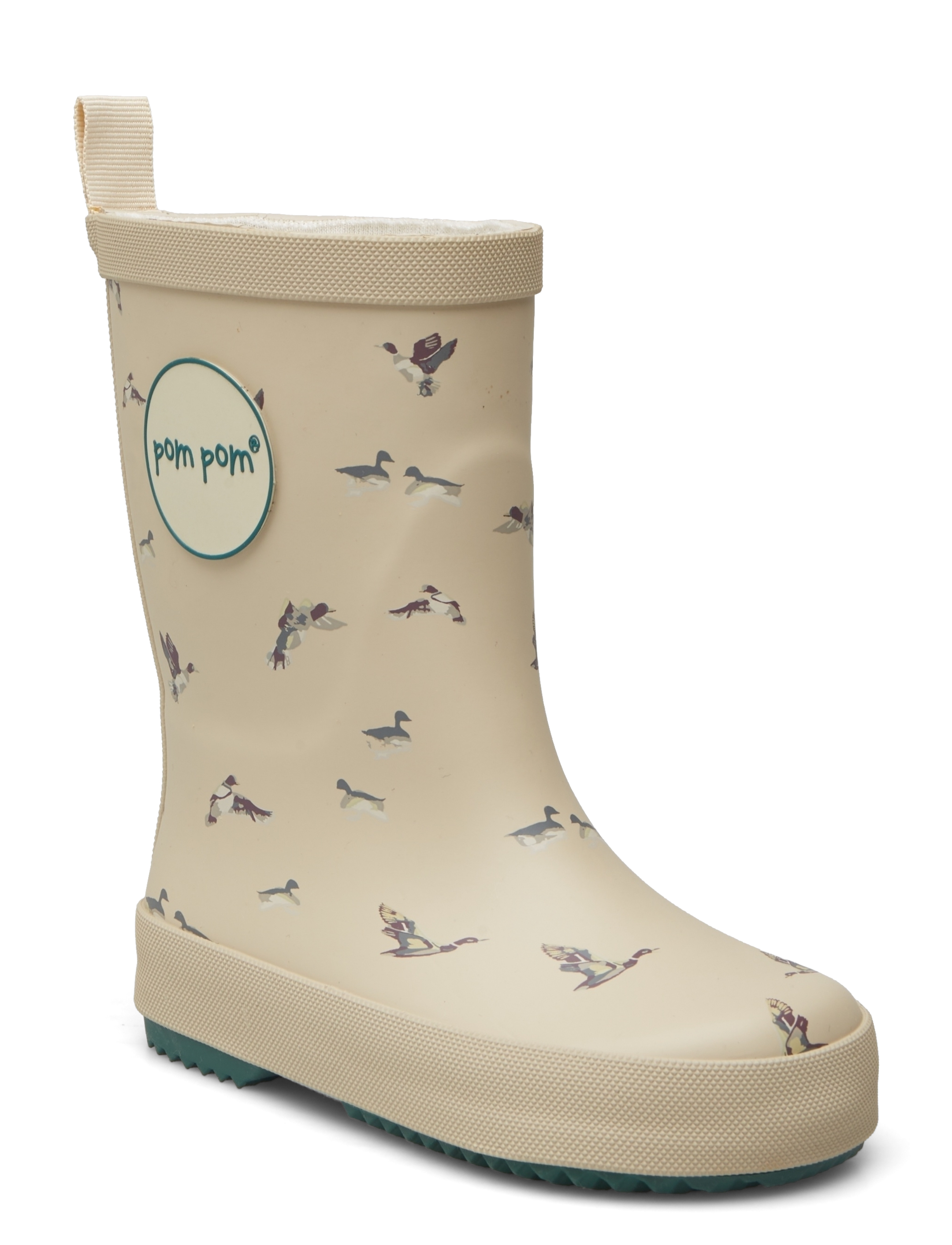 Pom Pom Gumboots Aop, 21/14.1 cm, Beige, Gummistøvler > Høje Gummistøvler, Børn