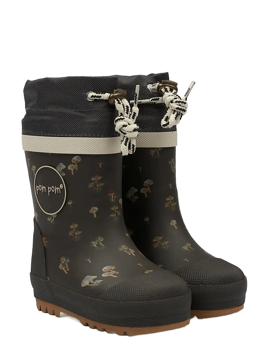 Pom Pom - GumBoots™ Thermo - voodriga kummikud - fungi (dark background) - 0