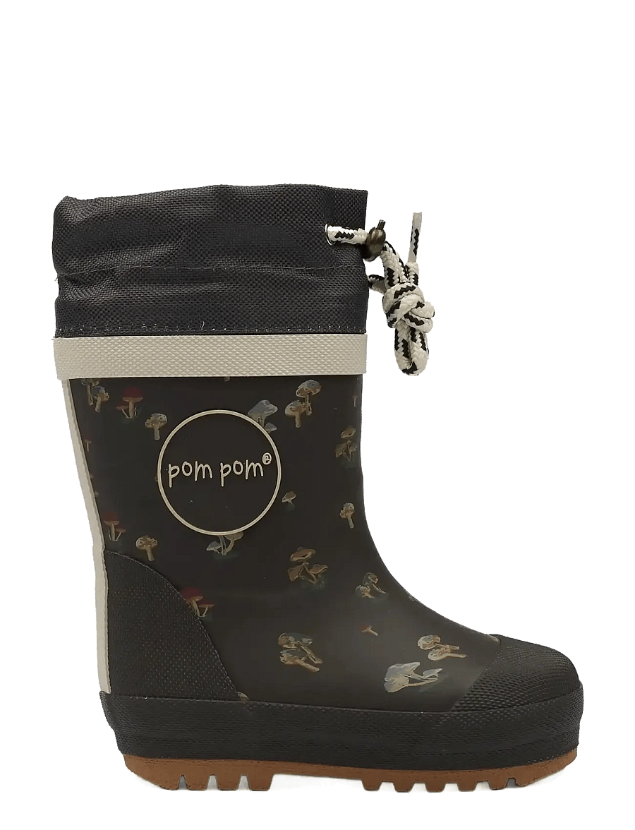 Pom Pom - GumBoots™ Thermo - voodriga kummikud - fungi (dark background) - 1