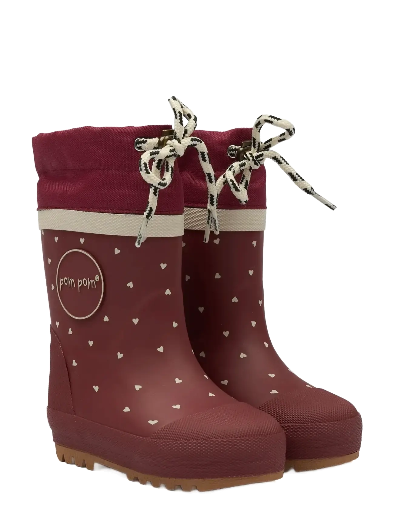 Pom Pom GumBoots™ Thermo - Sko - HEART / burgundy