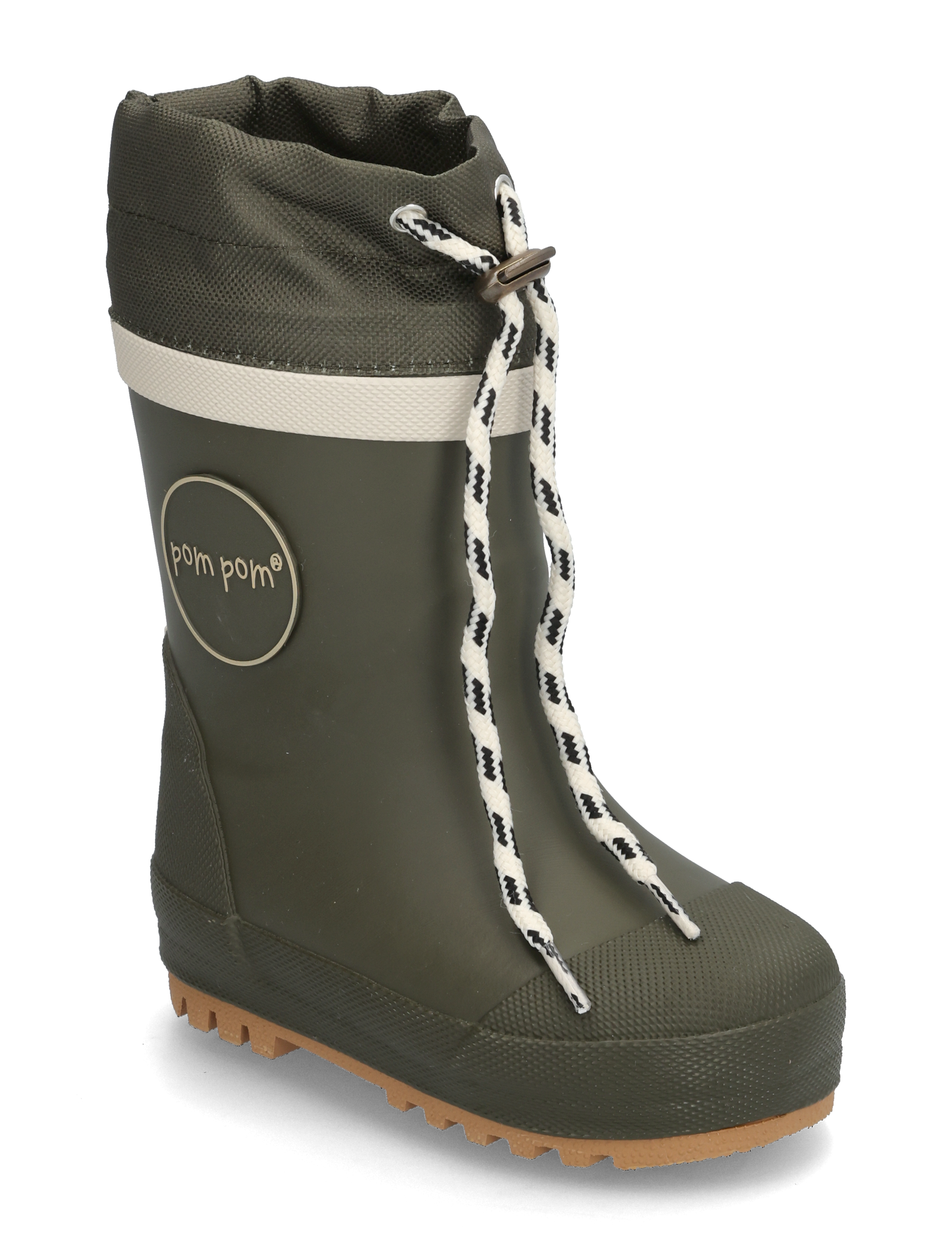 Pom Pom Gumboots Thermo, Børn, Børne Termo Gummistøvler med Snøre, Kakigrøn, Str: 21/14.1CM