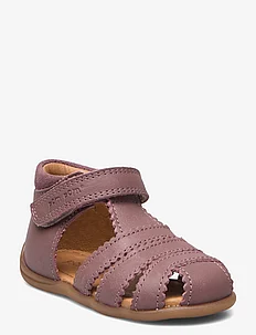 Starters™  Scallop Velcro Sandal, Pom Pom