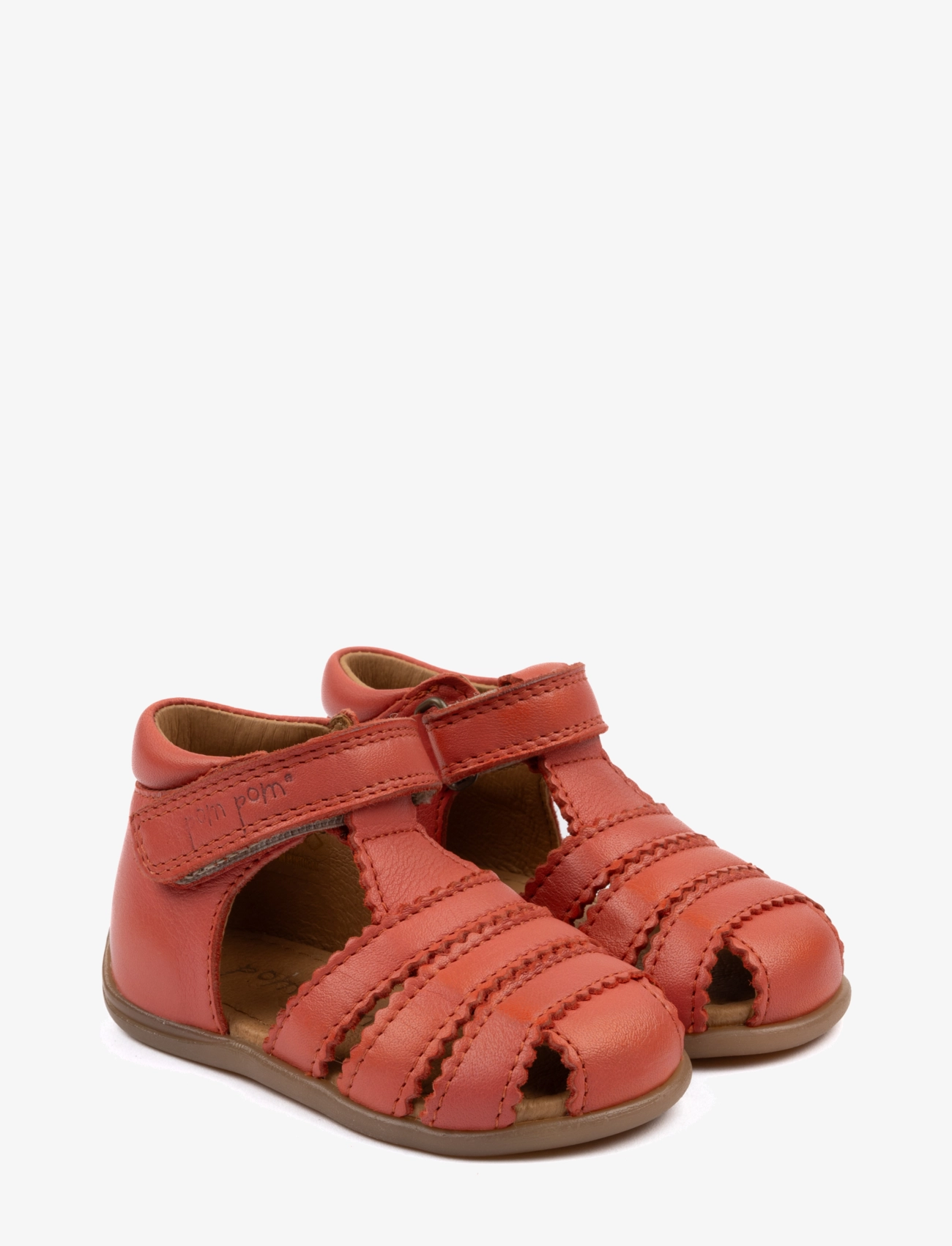 Pom Pom - Starters™  Scallop Velcro Sandal - rose melon - 2