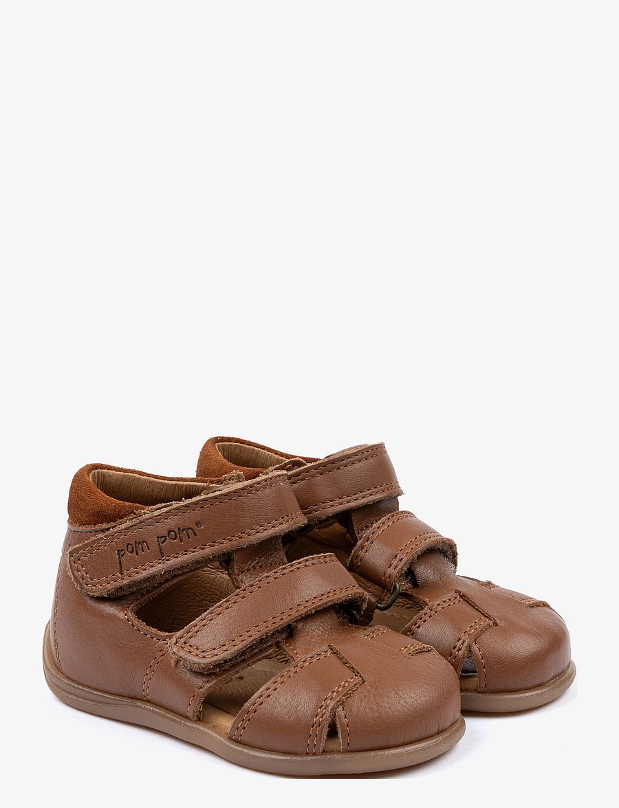 Pom Pom - Starters™ Two Velcro Sandal - camel - 4
