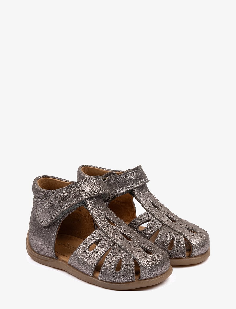 Pom Pom - Starters Drops Velcro Sandal - dark rose glitter - 0