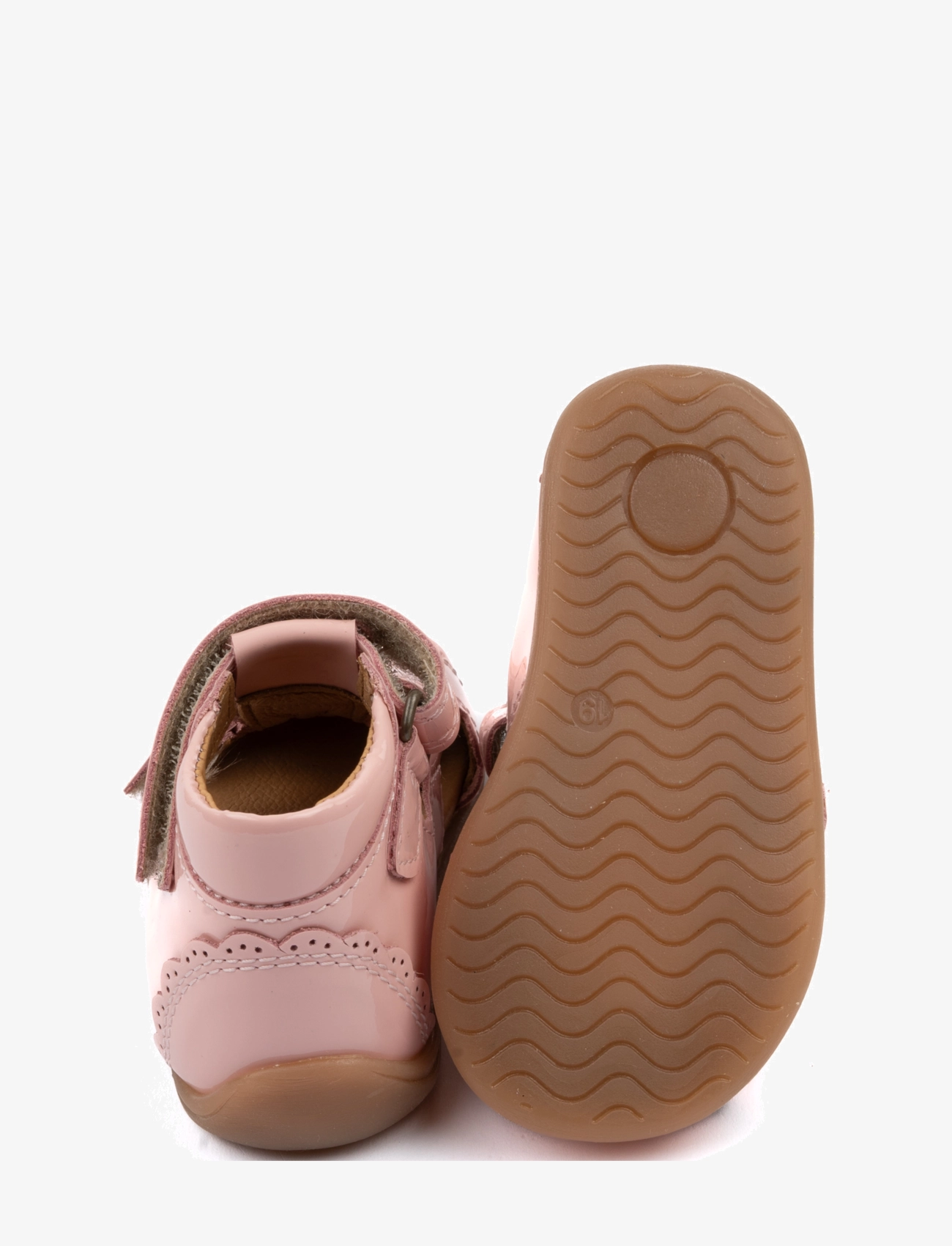 Pom Pom - Starters Two Velcro Scalloped Sand - rose patent - 2