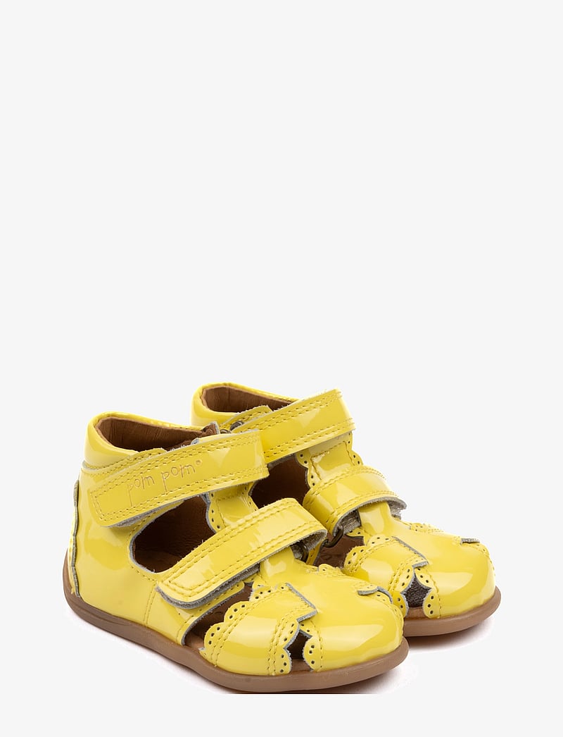 Pom Pom - Starters Two Velcro Scalloped Sand - sandalen - yellow patent - 0